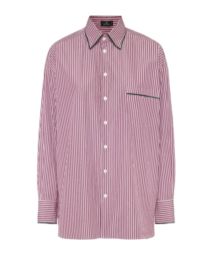 Etro Bordeaux Shirt With All-over Striped Motiv