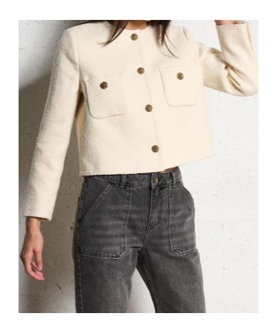 Bash Long-sleeved Casual Jacket In White