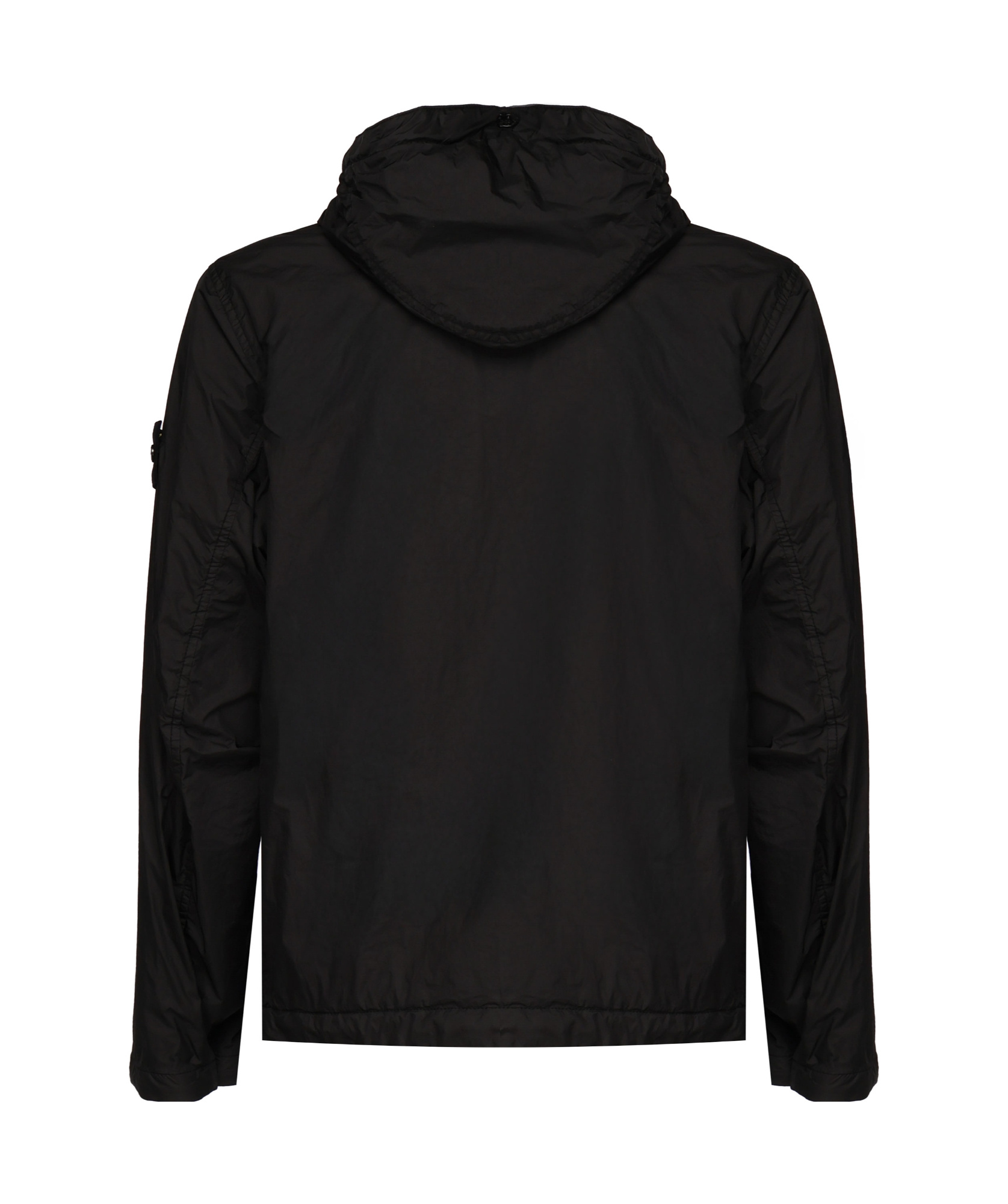 Stone Island Logo Patched Windbreaker In Black