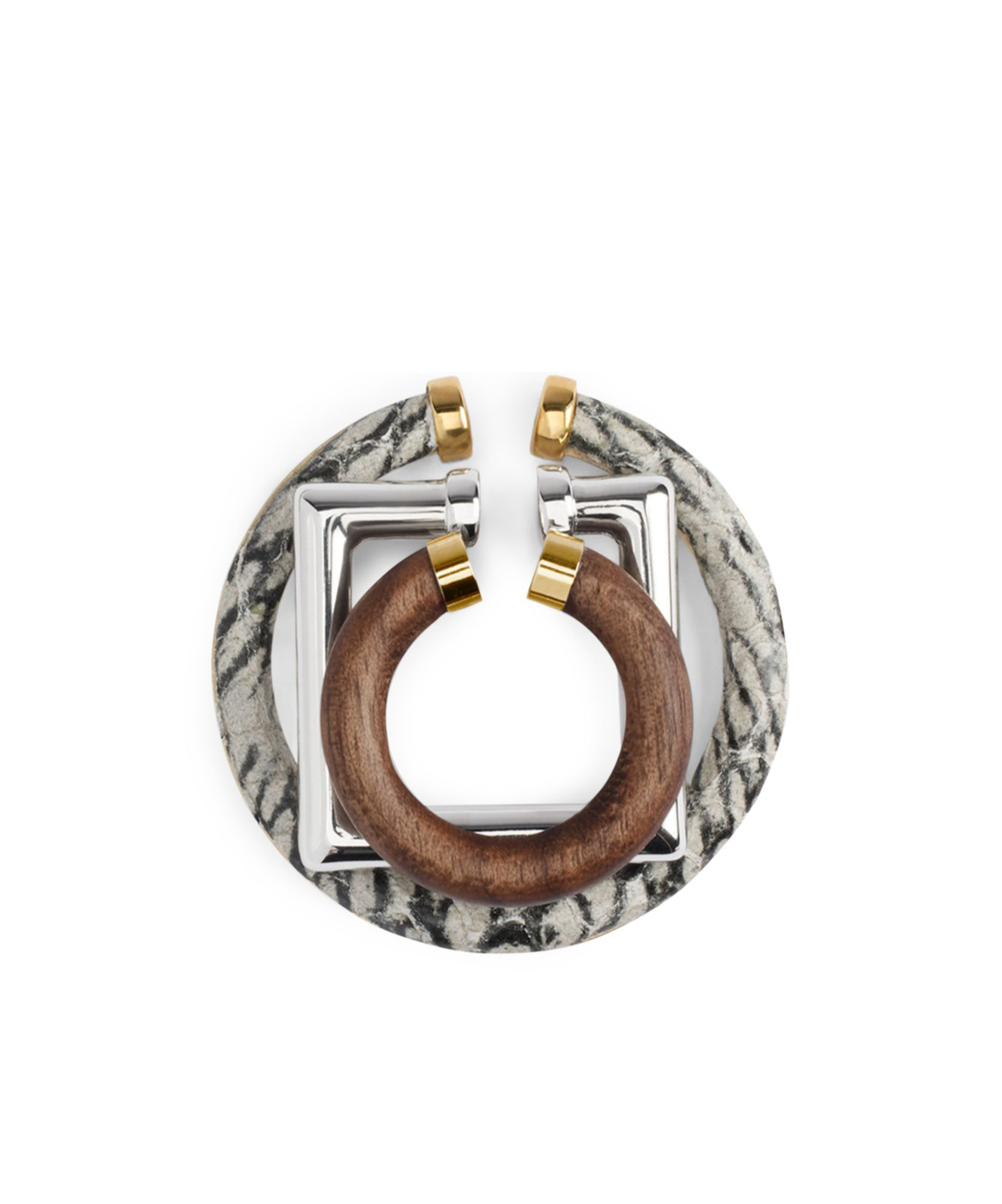 Shop Jacquemus Clip-on Earrings Three-piece Set In Multicolor