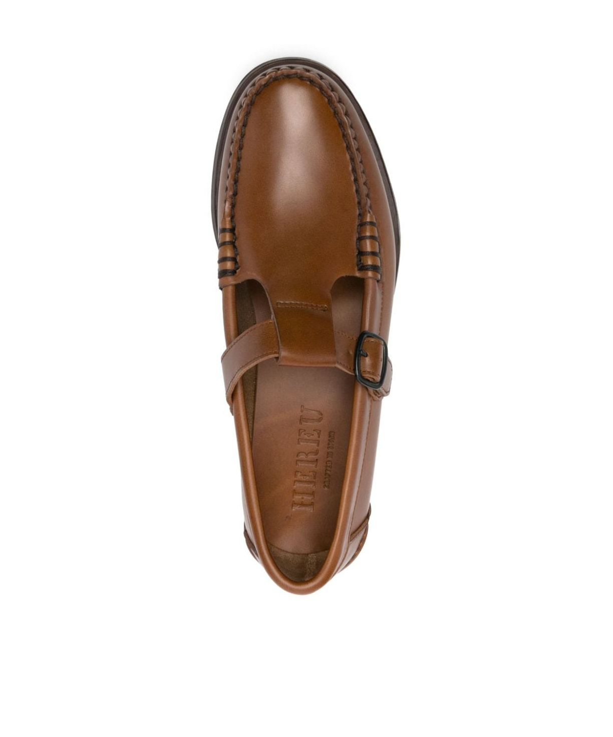 Shop Hereu Alber Leather Loafers In Brown