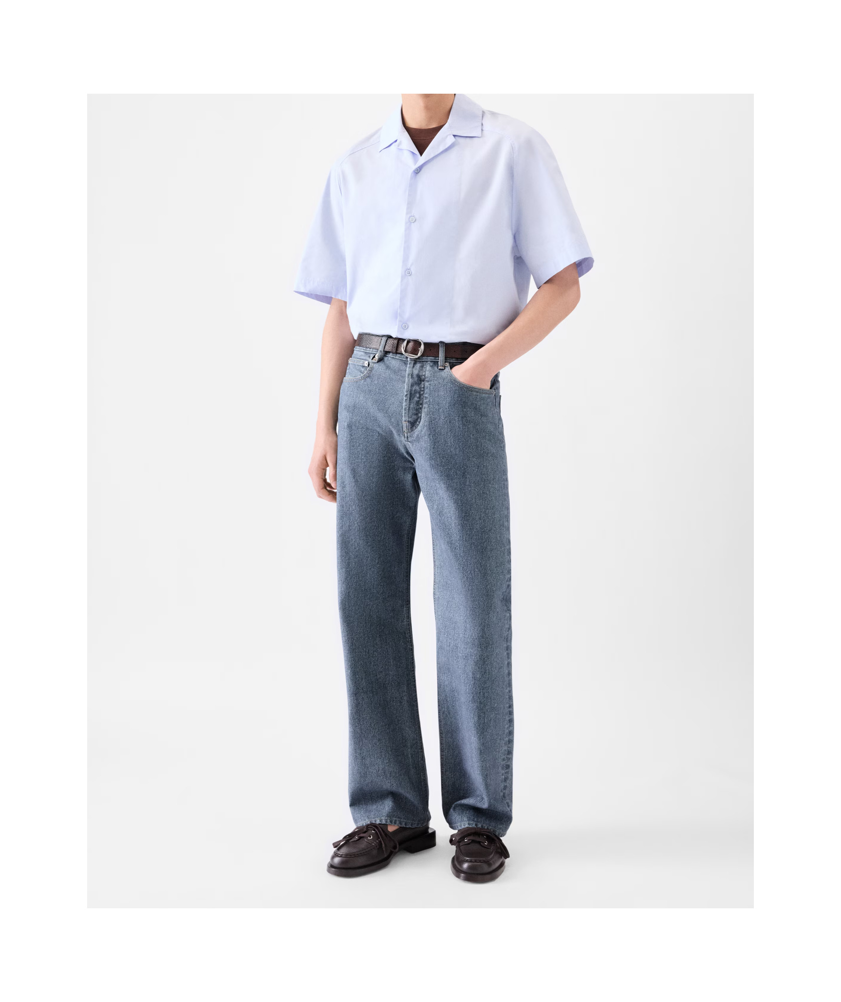 Jacquemus Straight Cut Denim Trousers Pockets In Blue