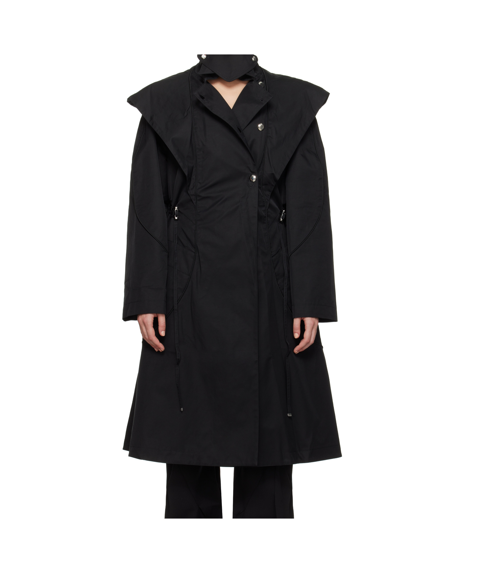 Kiko Kostadinov Black Herne Hooded Trench Coat In Black