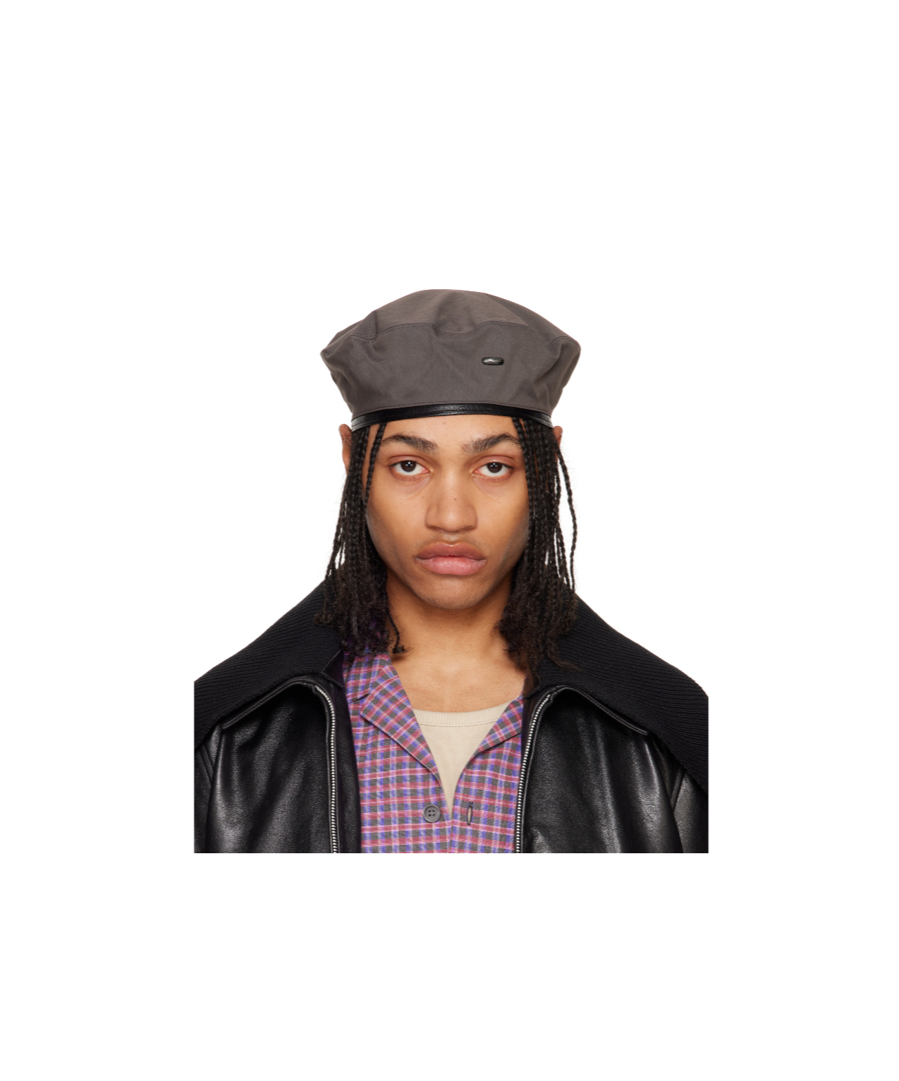 Our Legacy Gray Twill Beret In Black