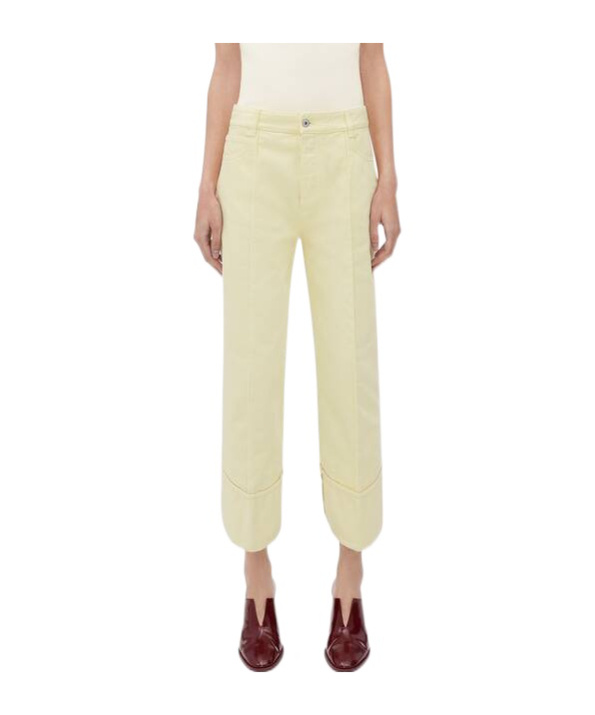 Shop Bottega Veneta Raised-seam Straight Jeans In Green