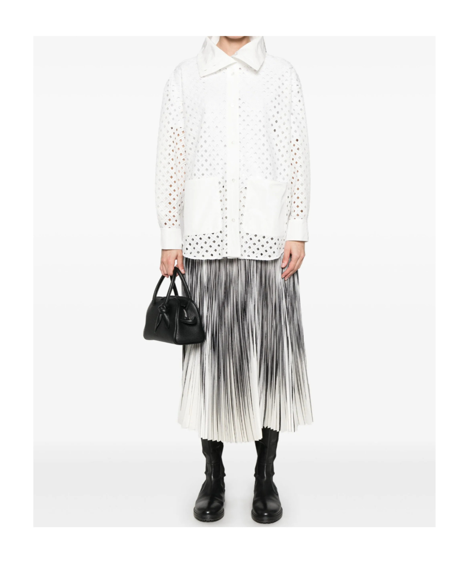 Herno Hemd Mit Lochmuster In White