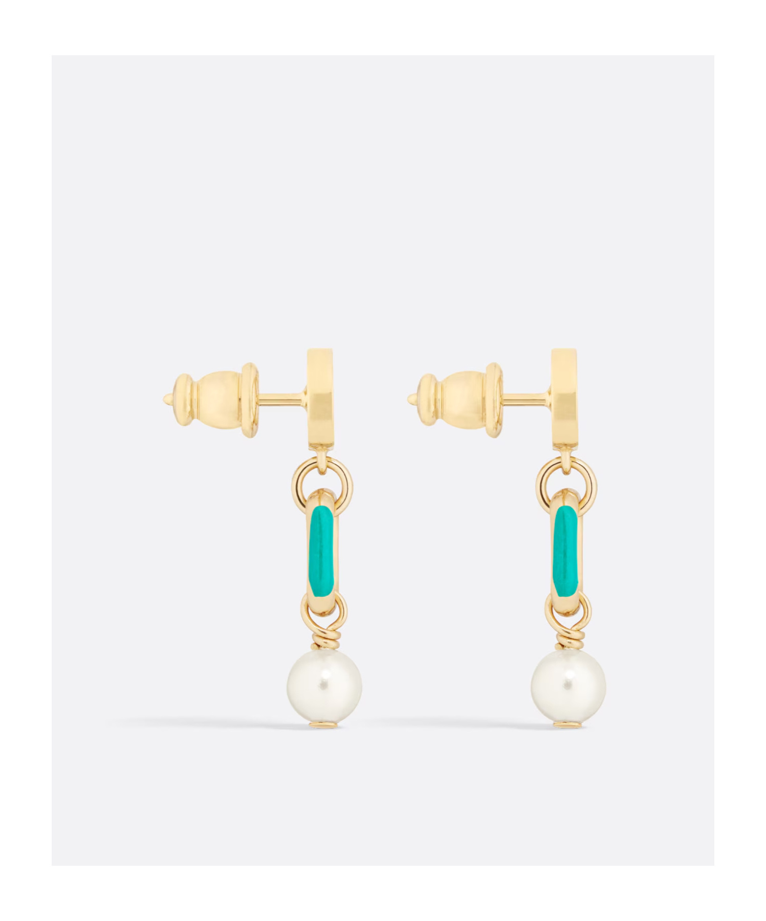 Shop Dior Iviera Petit Cd Earrings In Yellow
