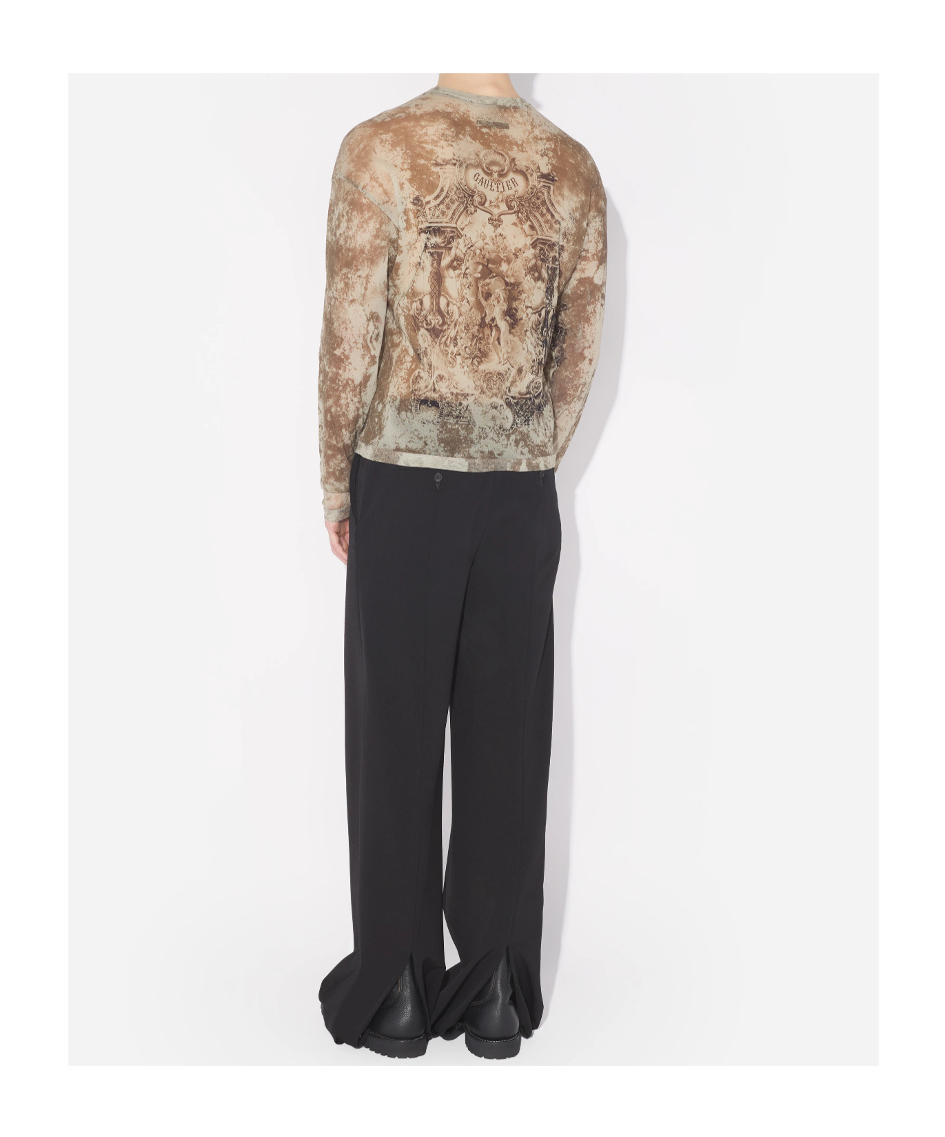 Jean Paul Gaultier The Oversized Beige Médaillon Top In Brown