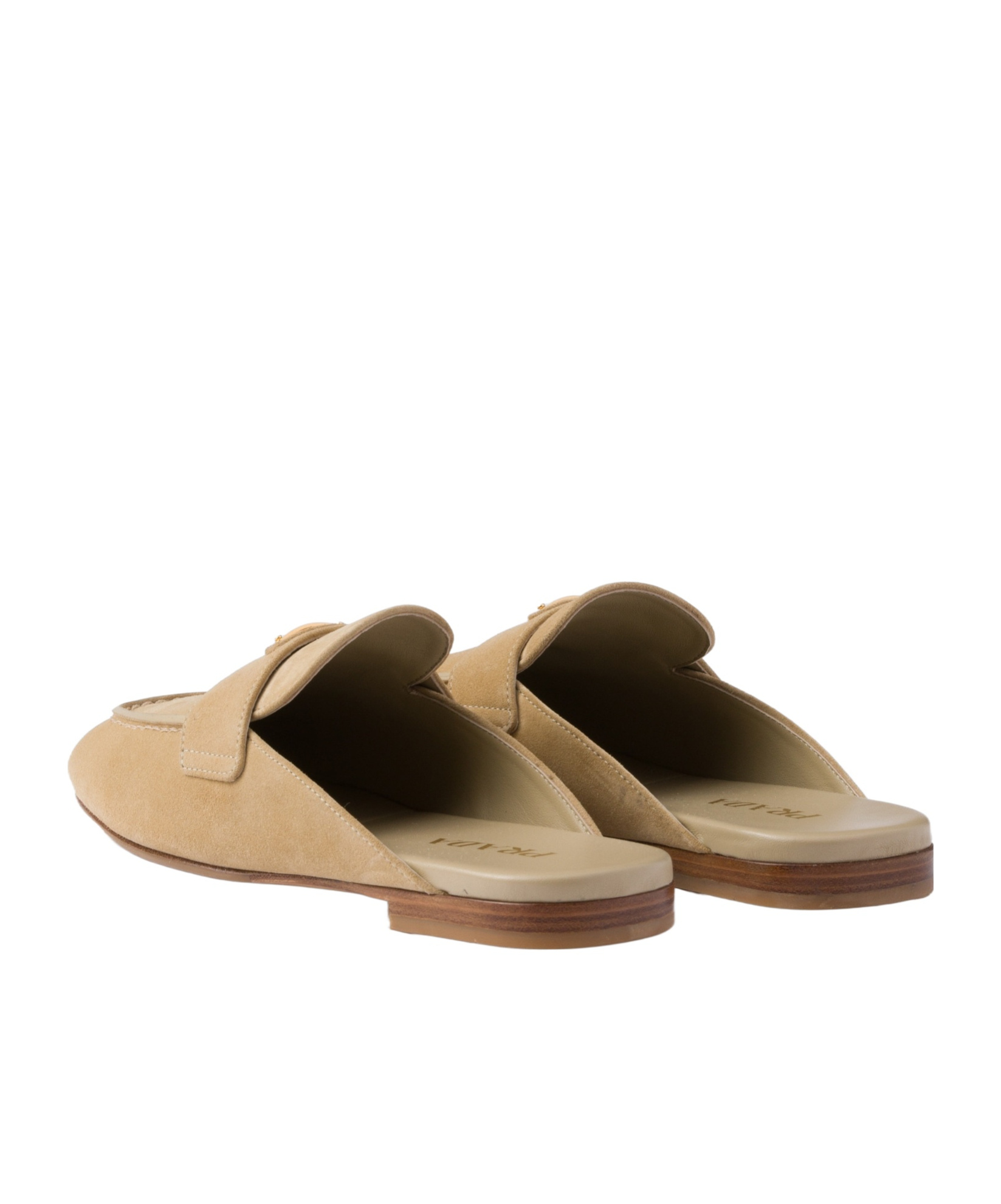 Prada Suede Mules In Brown