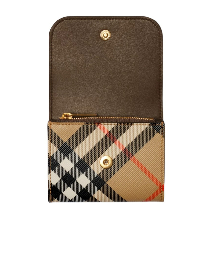 Burberry Vintage-check Wallet In Black