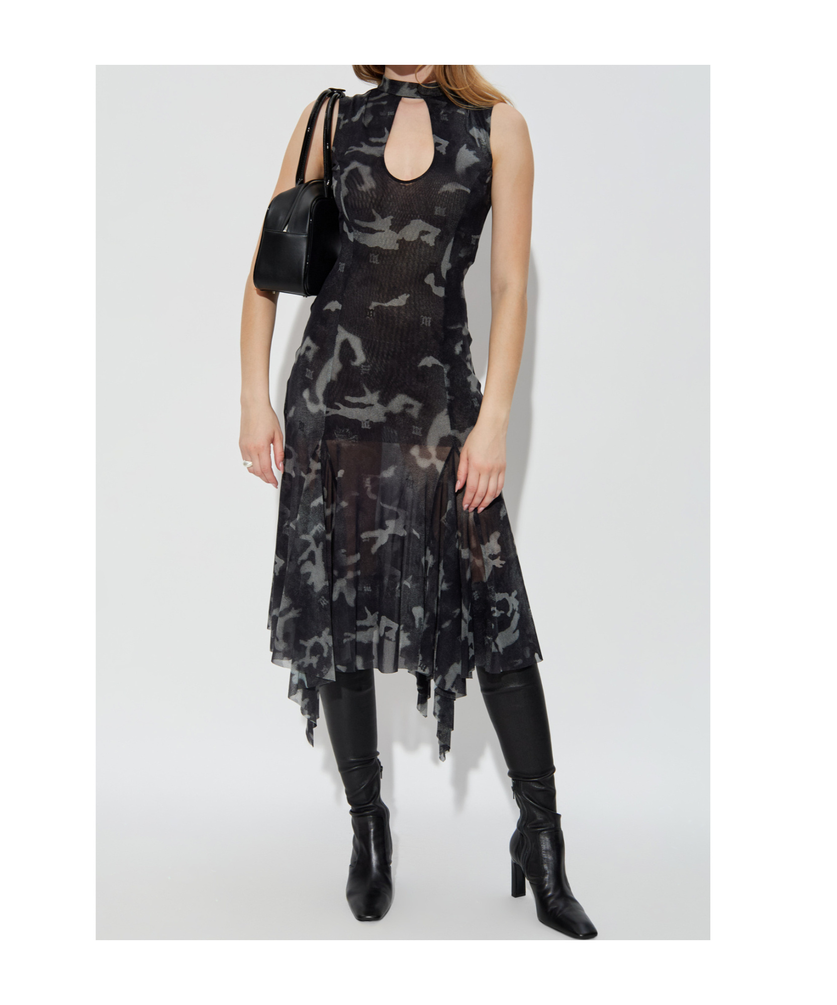 Misbhv Transparent Printed Dress In Black