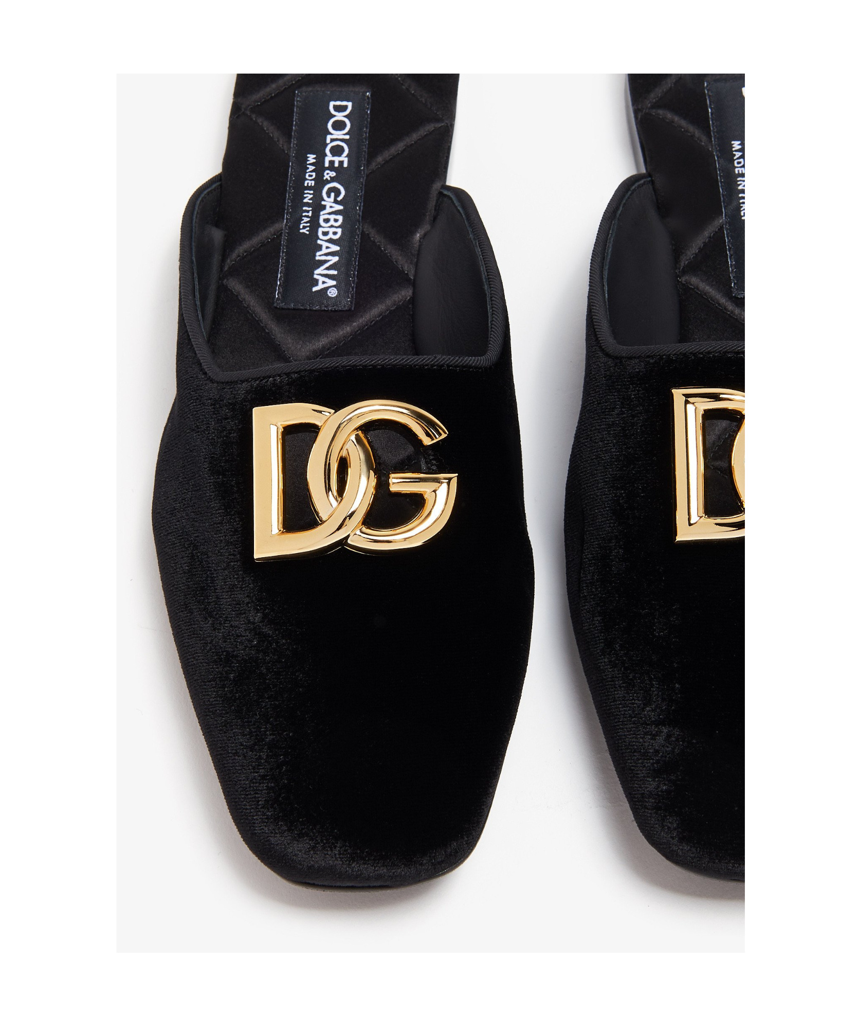 DOLCE & GABBANA LOGO PLAQUE SLIPPERS 