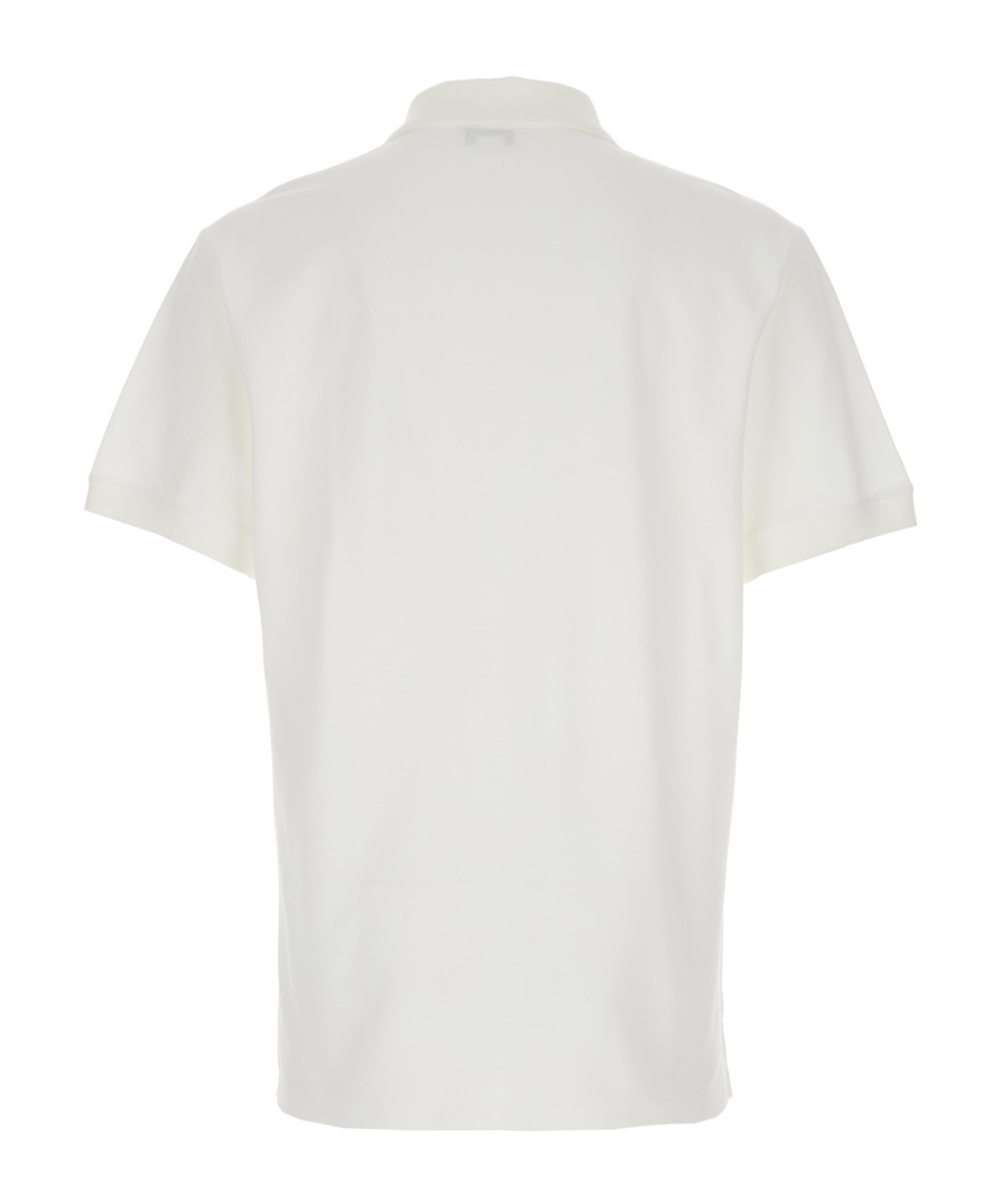 Alexander Mcqueen White Polo Shirt With Classic Collar And Logo Lettering Embroidery On The Front In Cotton Man In White