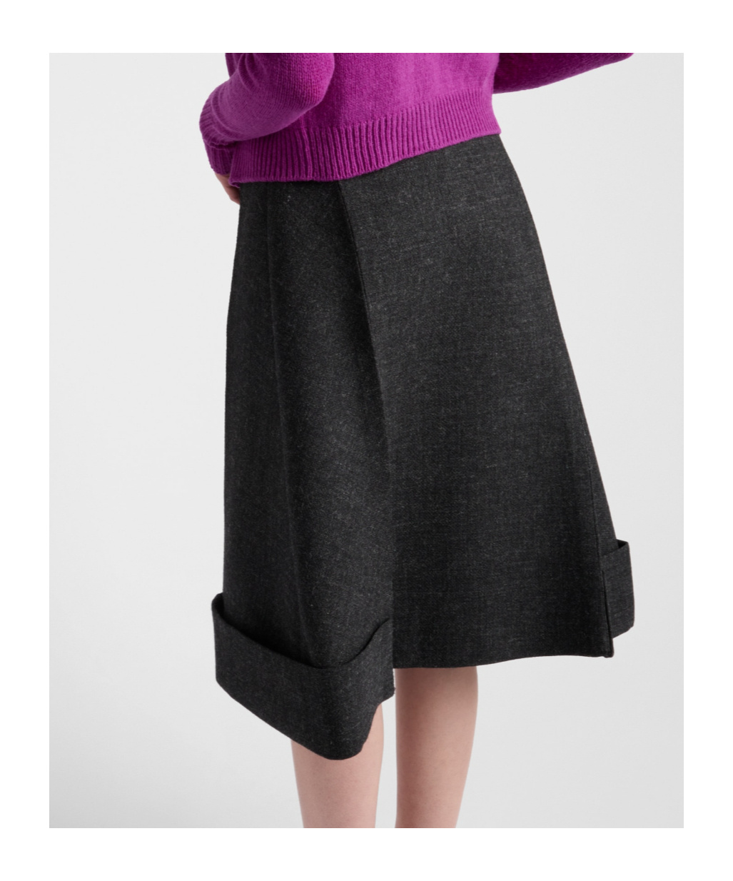 Prada Midirock Im Vintage-look Mit Schnellstich In Gray