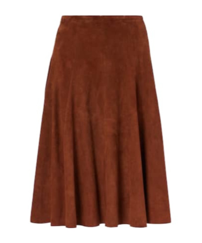 Stouls Sabrina Suede Midi Skirt In Brown