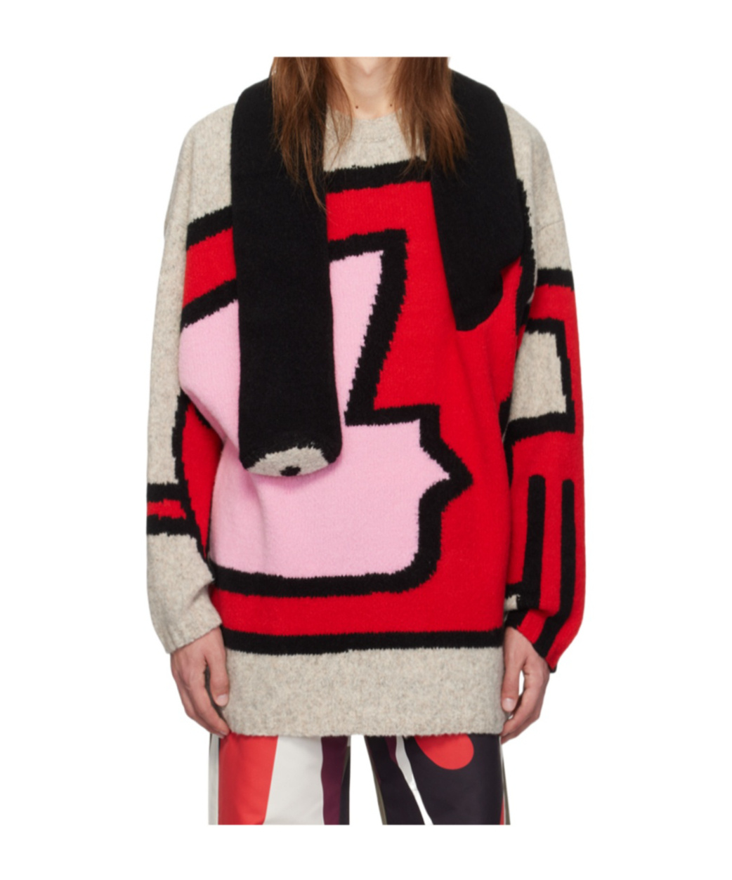 Walter Van Beirendonck Gray Moon Eye Sweater In Black
