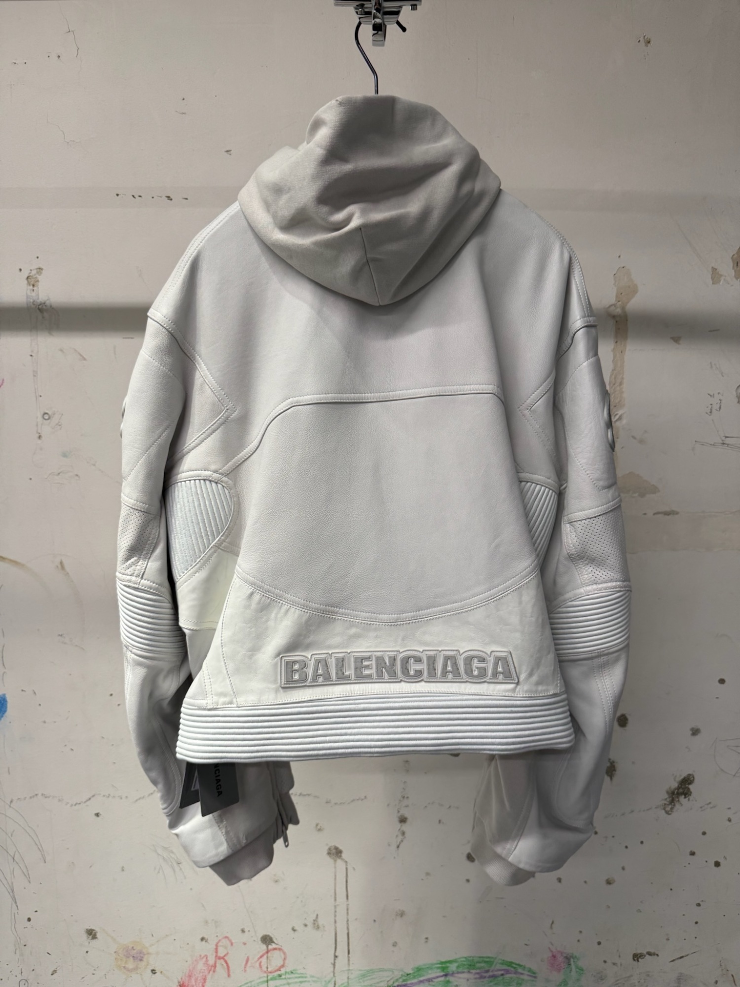 Balenciaga Hybrid Biker Jacket In Gray