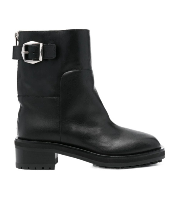 Jimmy Choo 'brooklyn' Black Ankle Boots With Buckle In Black