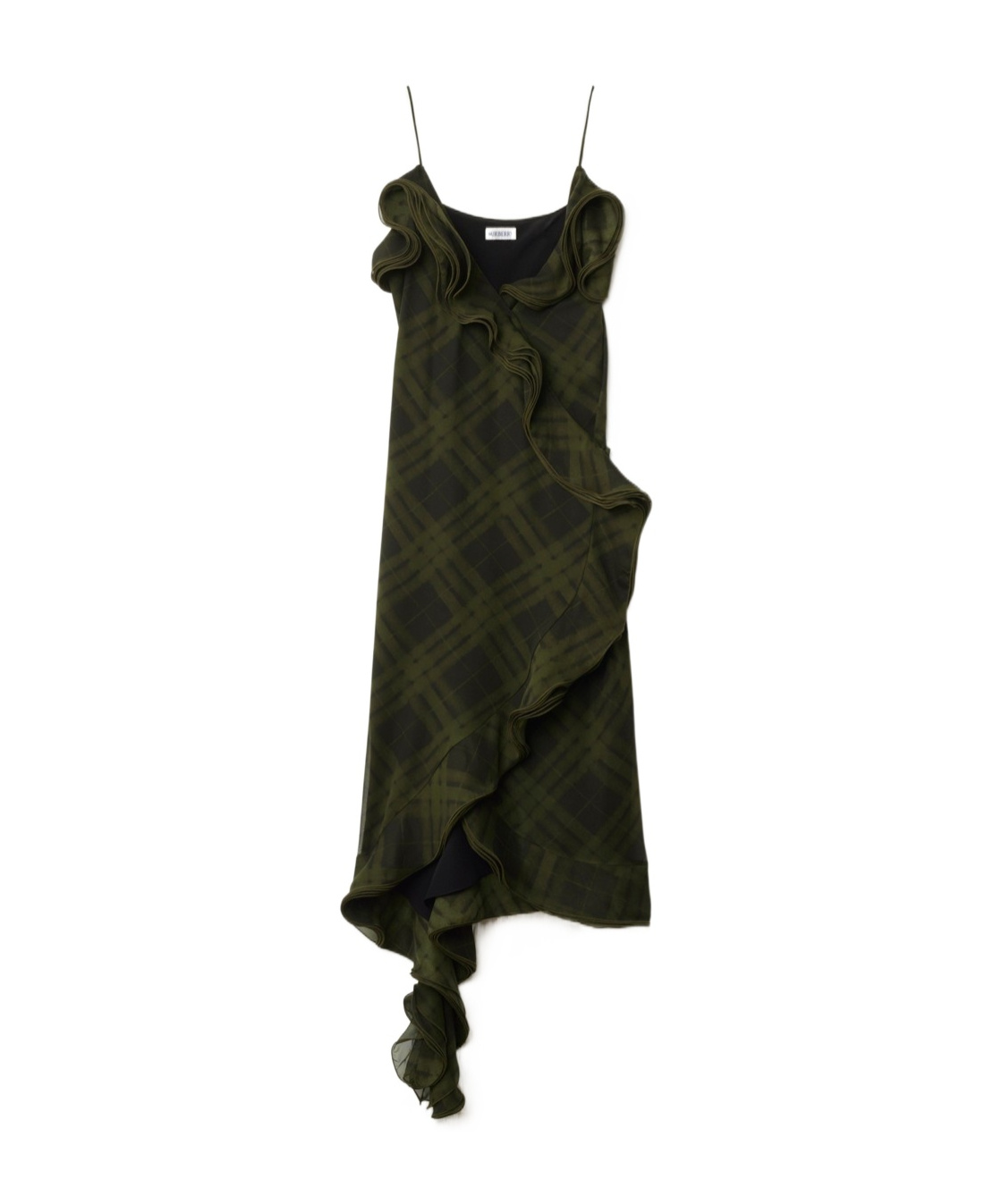 Burberry Check Silk Wrap Dress In Oil