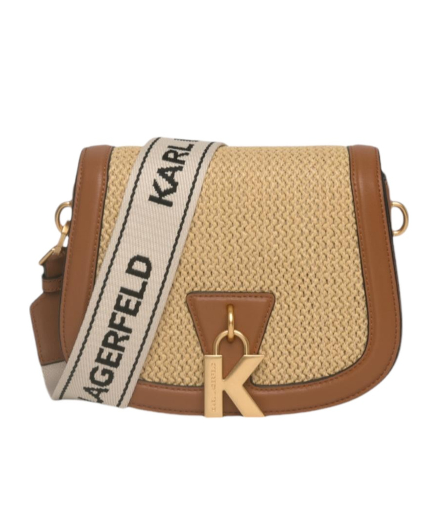 Karl Lagerfeld Flip Shoulder Bag In Nude