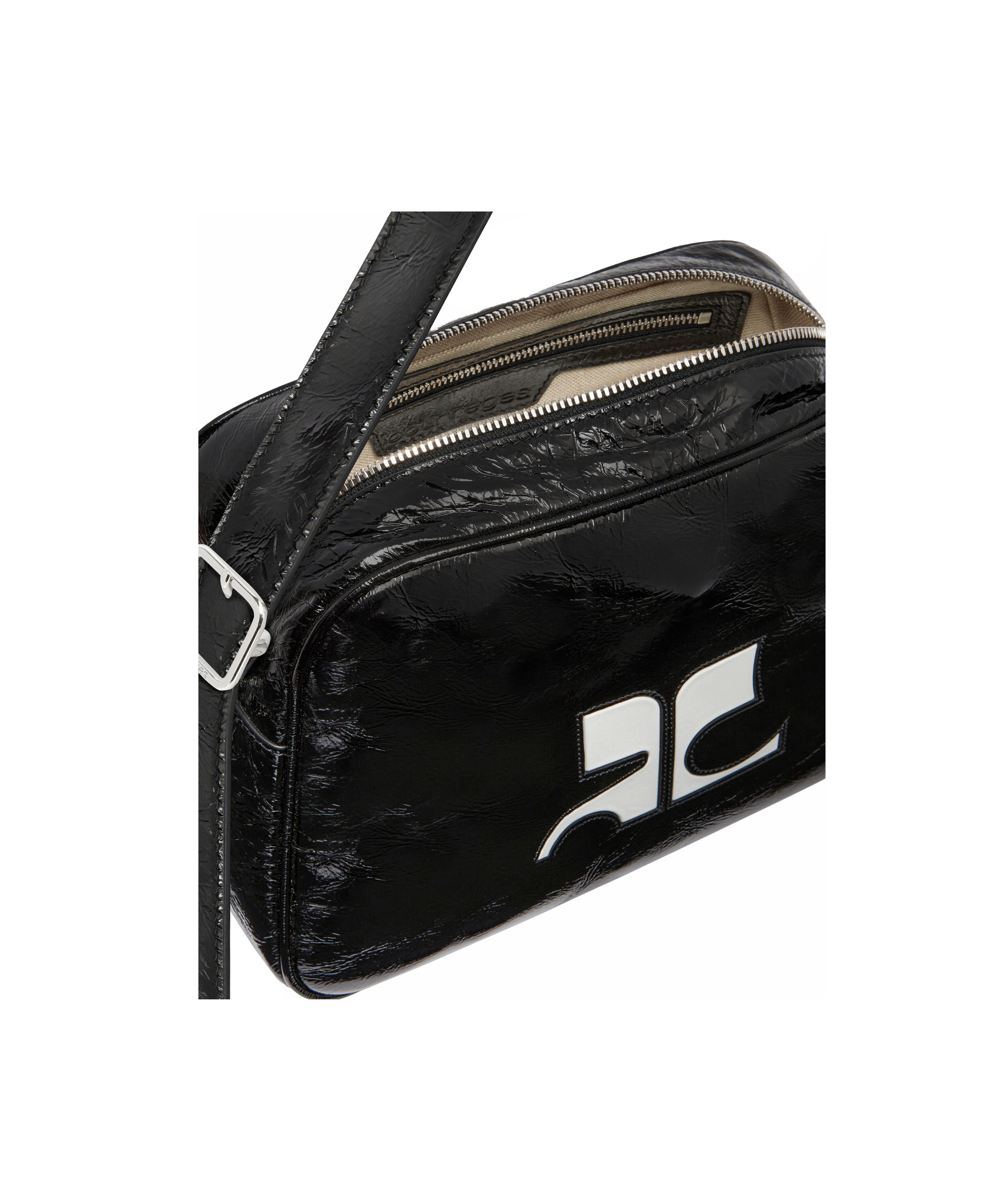 Courrèges Zippered Camera Bag In Black