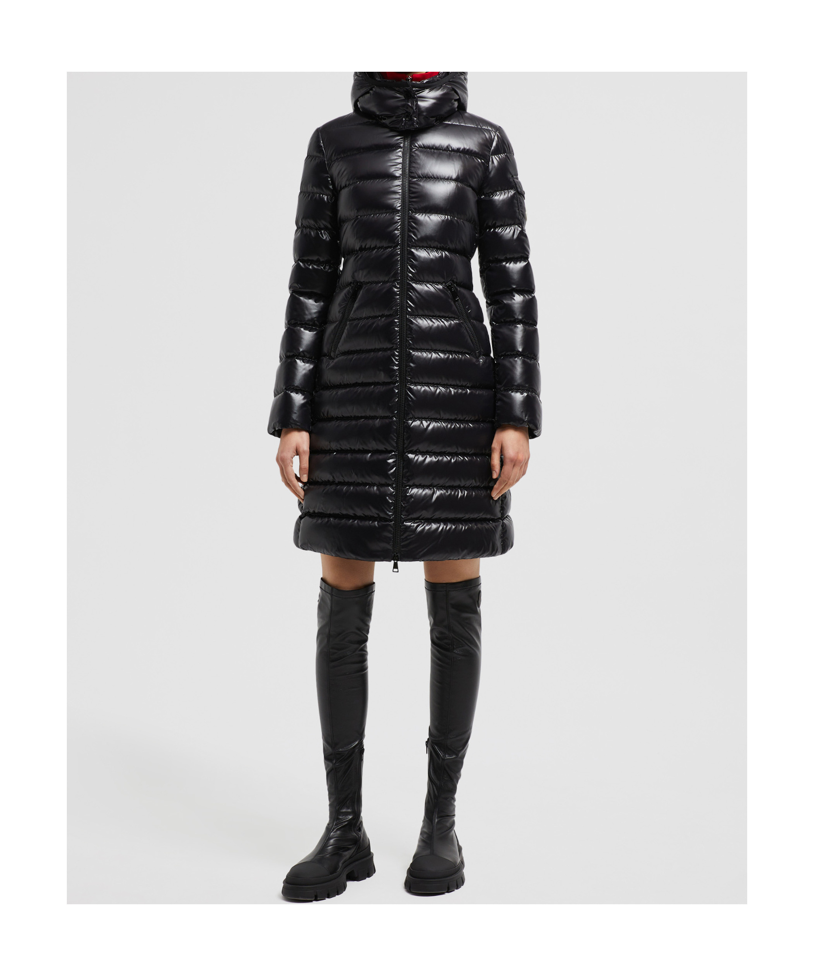 Shop Moncler Moka Long Down Jacket In Black