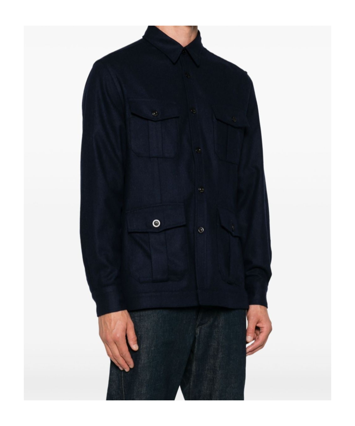 Boglioli Wool Shirt Jacket In Black