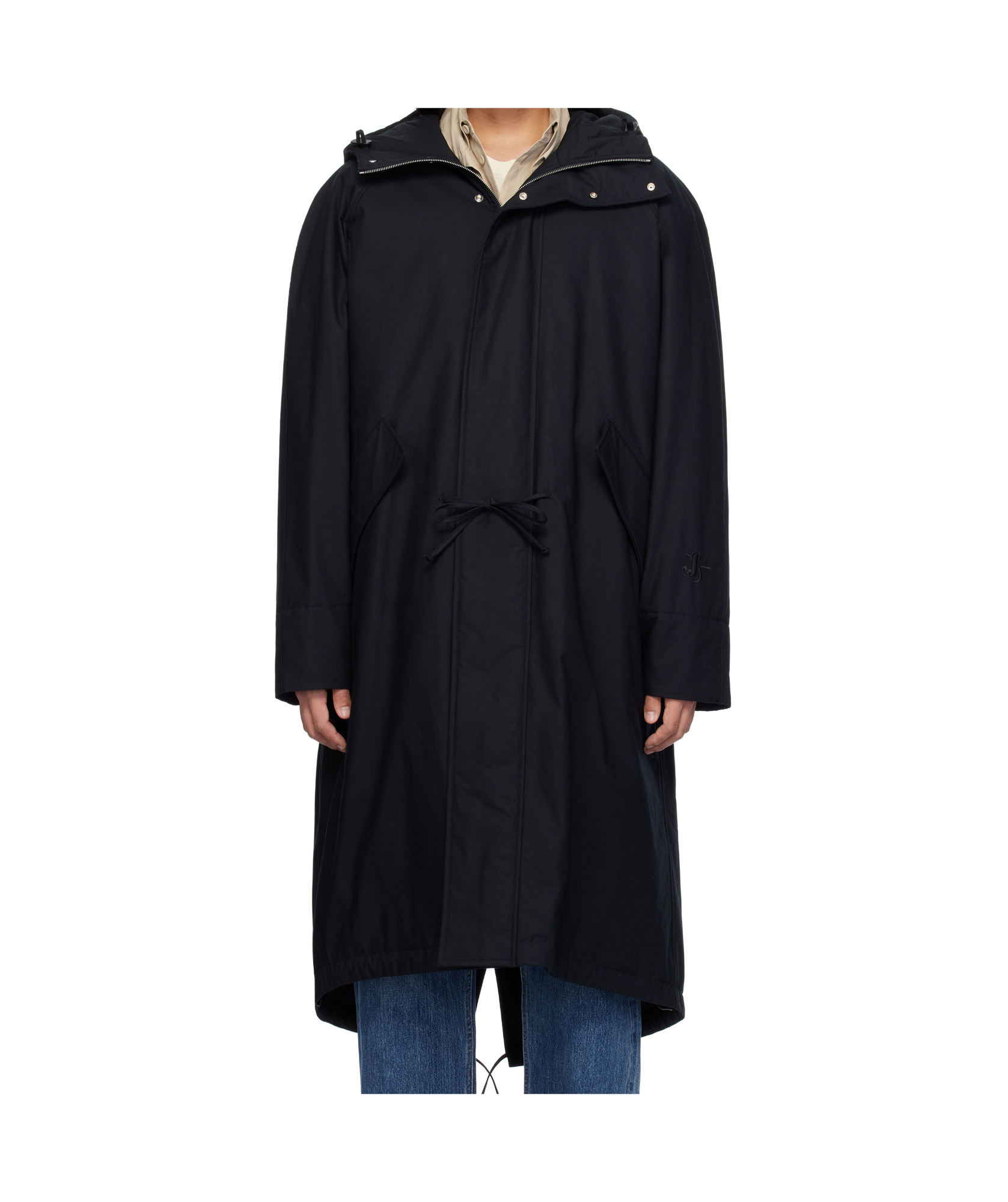 Jil Sander Hooded Padded Parka Coat In Black