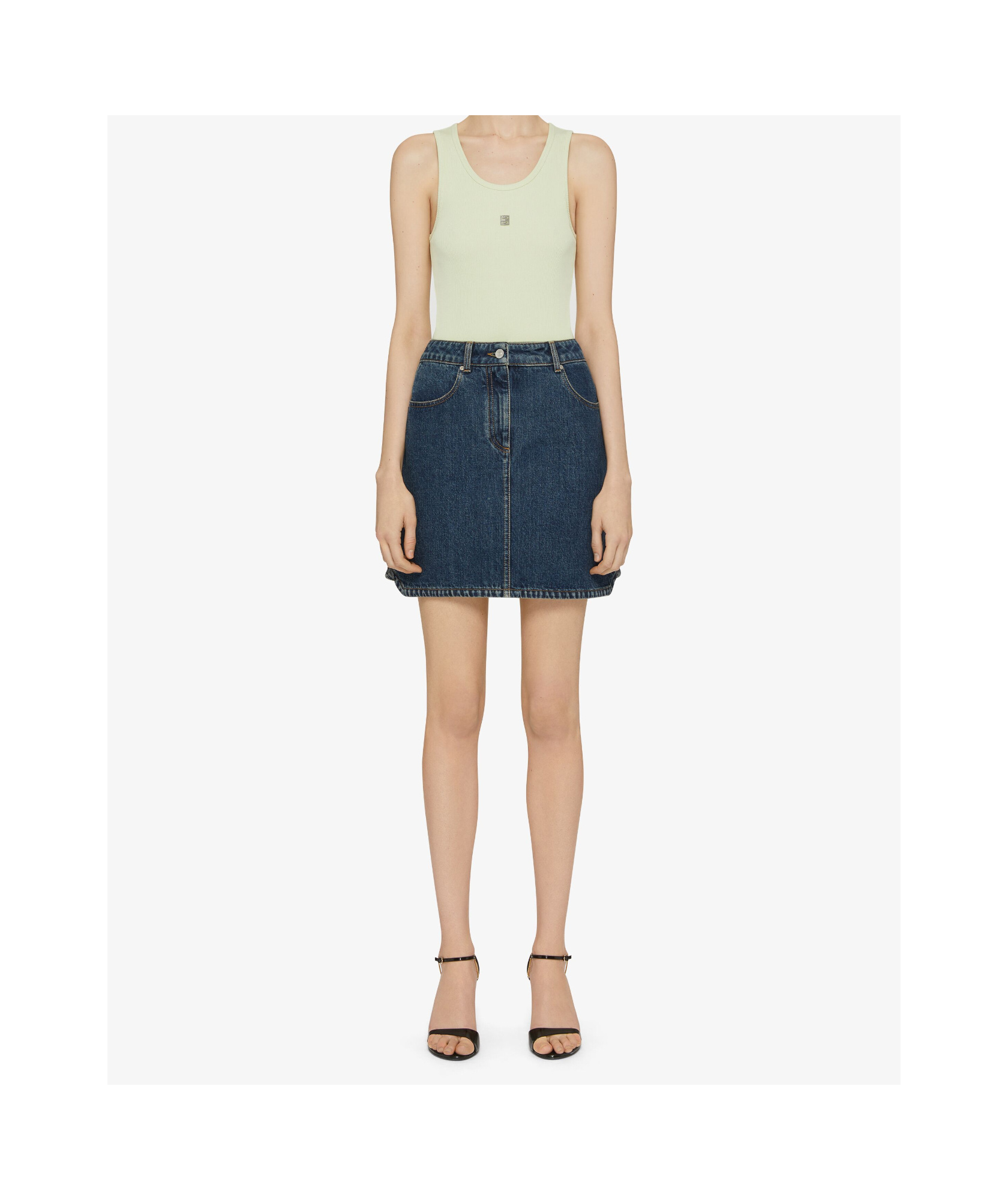 Givenchy Denim Skirt With Back And Front Pockets In Blue