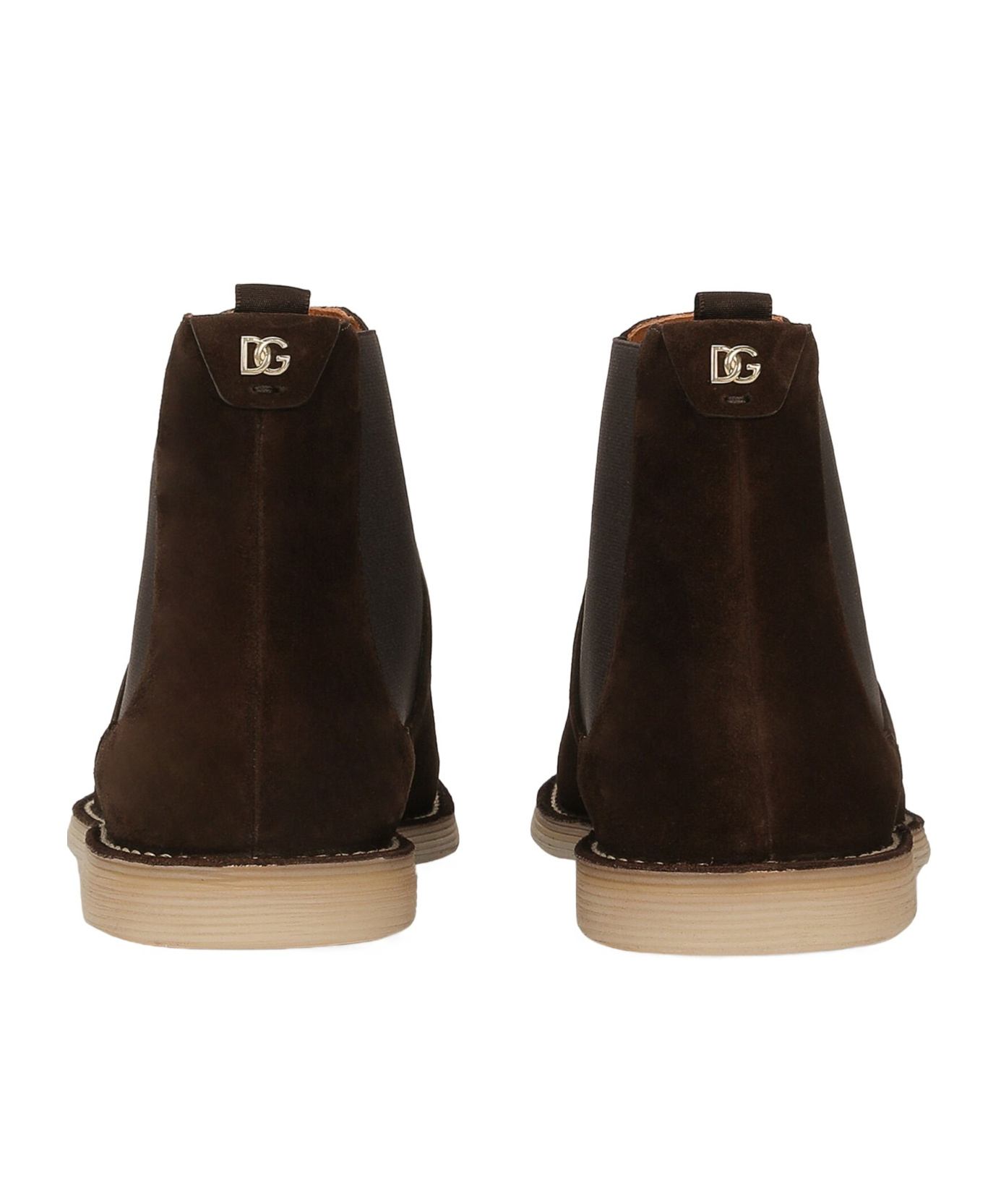 Dolce & Gabbana Black Pull-on Ankle Boots With Dg Logo In Black
