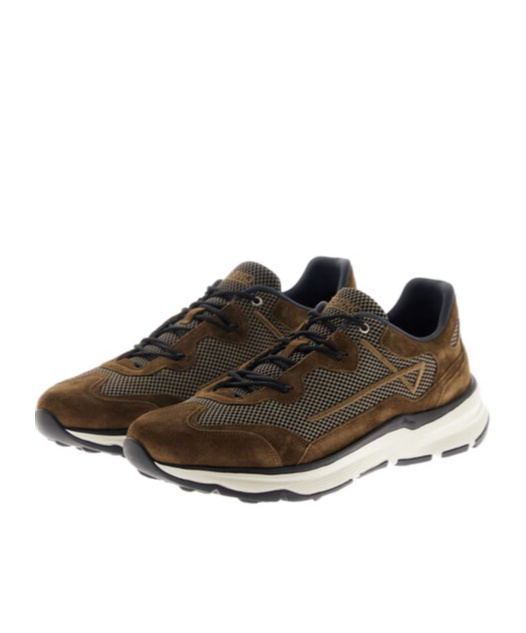 Herno Men Nylon Trainers With Rubberised Details In Brown