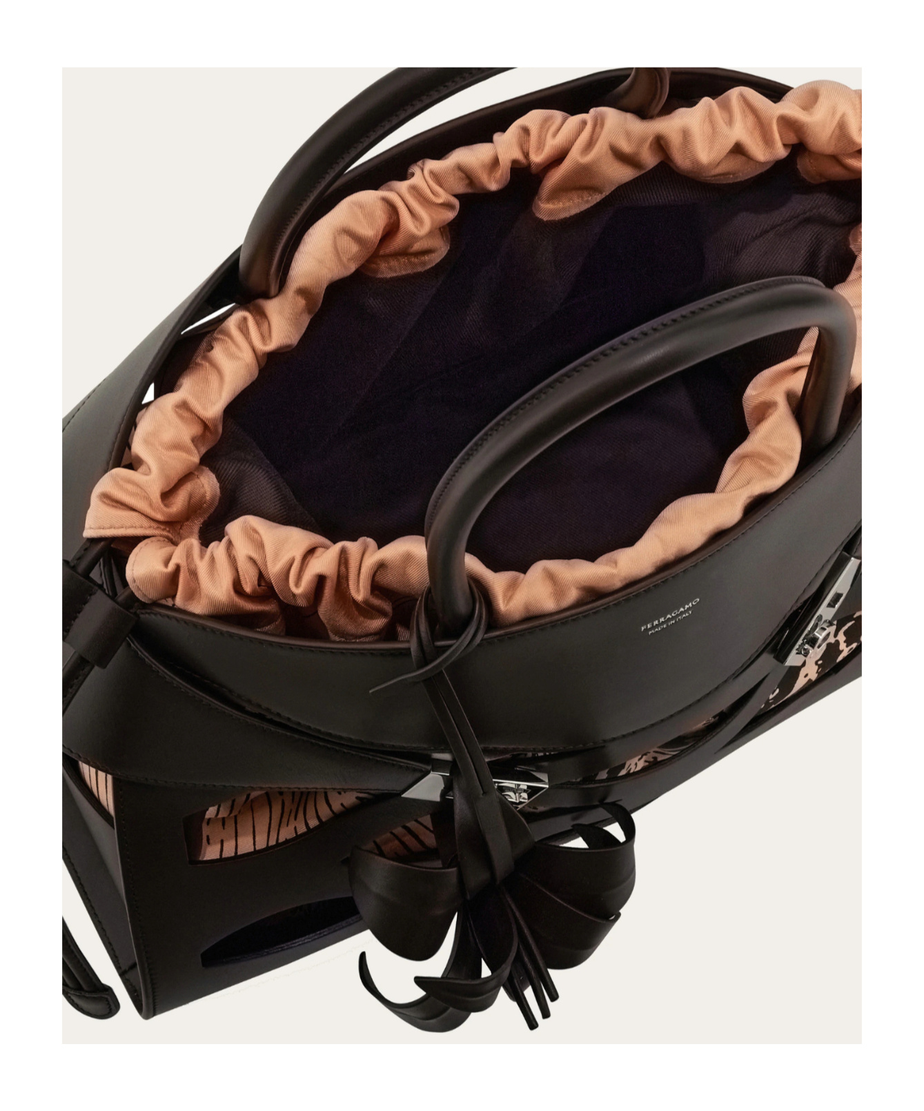 Ferragamo Back To Earth - Hug Handbag (l) In Brown