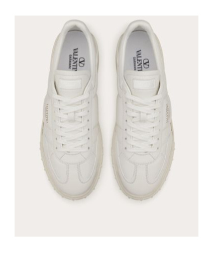 Valentino Upvillage Low Top Nappa Leather Sneaker In White