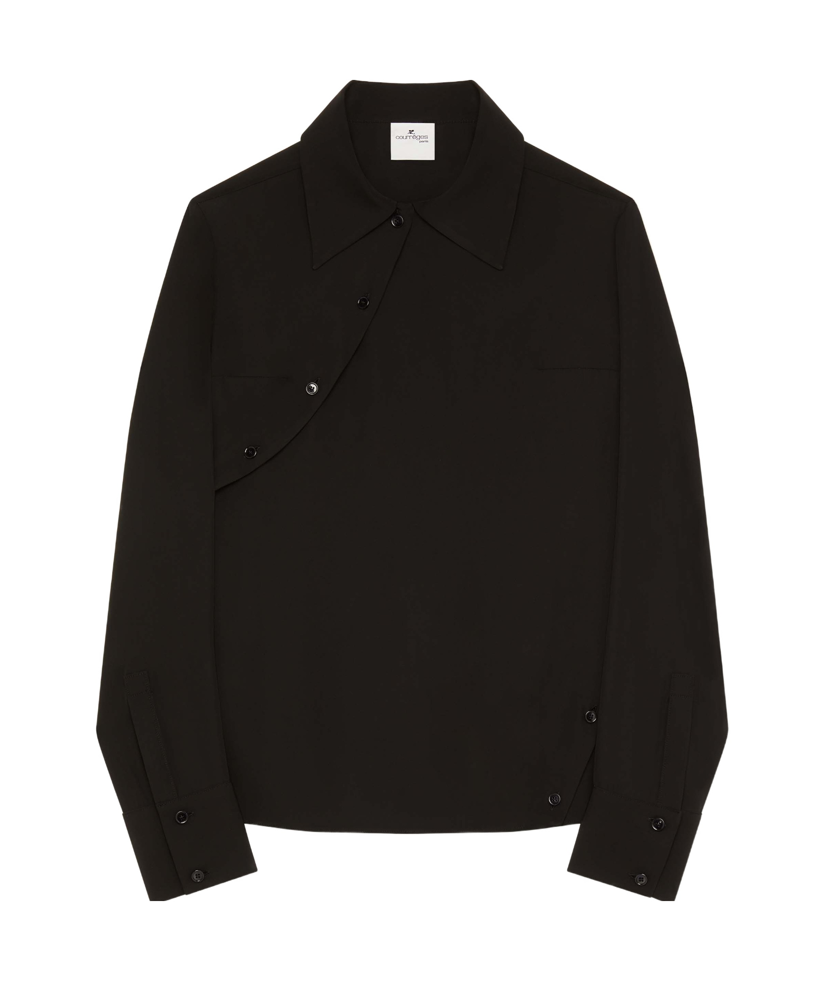 Courrèges Long-sleeved Shirt In Black