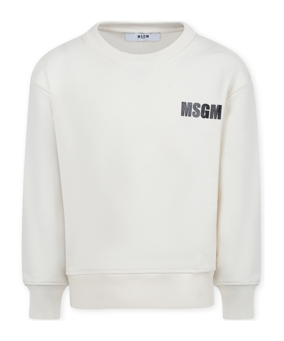 MSGM LOGO-PRINT COTTON SWEATSHIRT