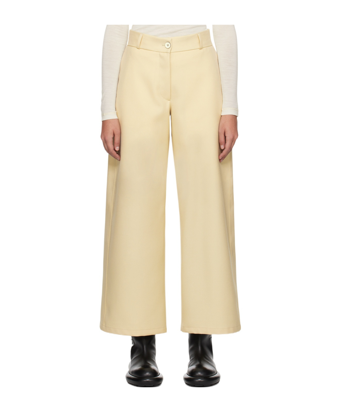 Jil Sander Yellow Relaxed-fit Trousers In Nude
