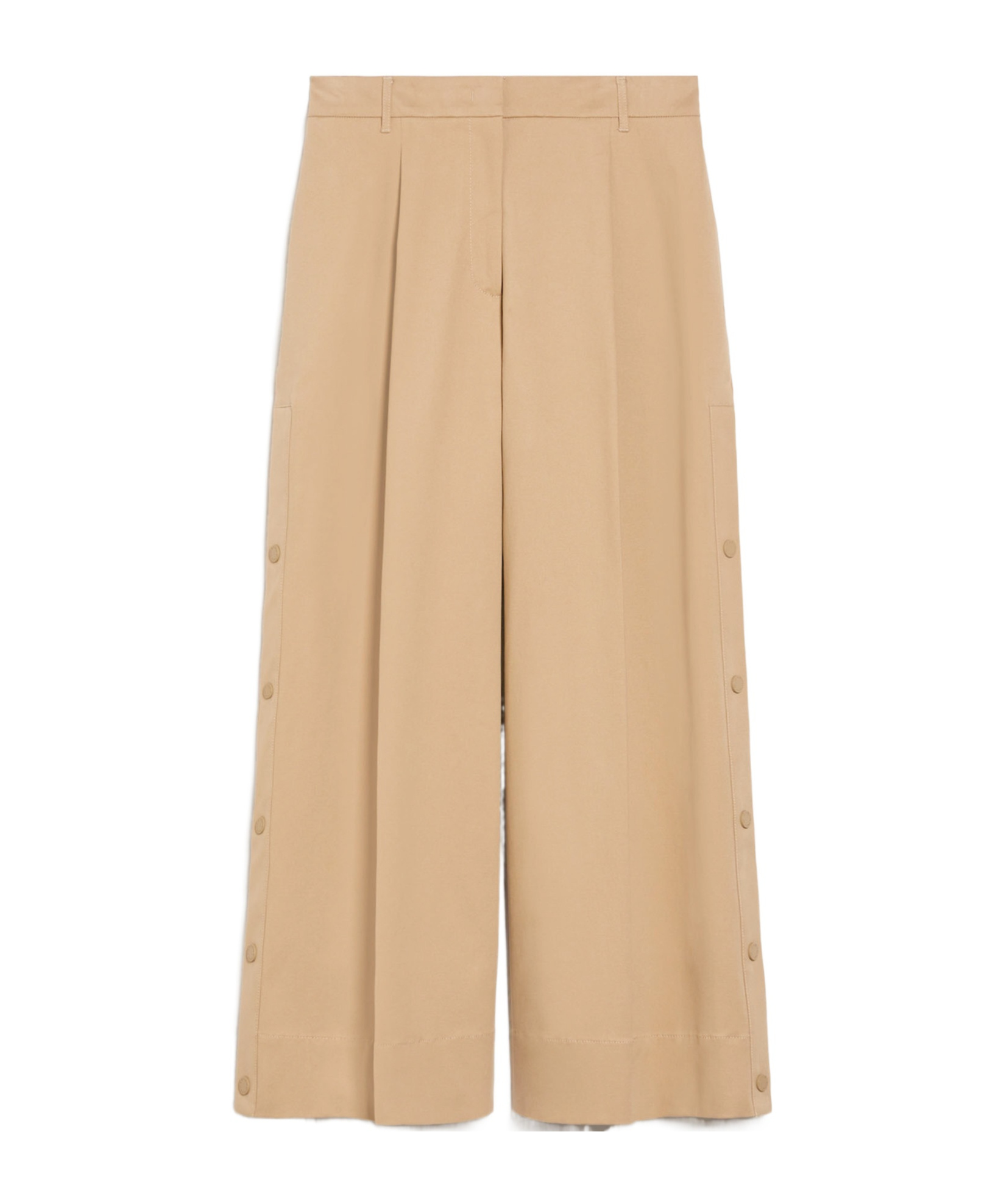 Weekend Max Mara Wool Canvas Wide-leg Pants In Nude
