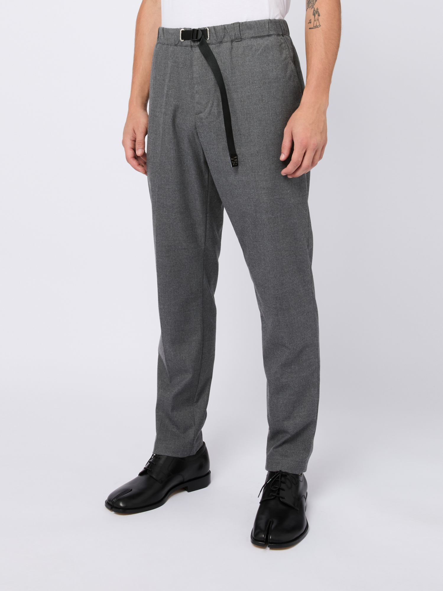 White Sand 88 Elastic Casual Pants In Gray