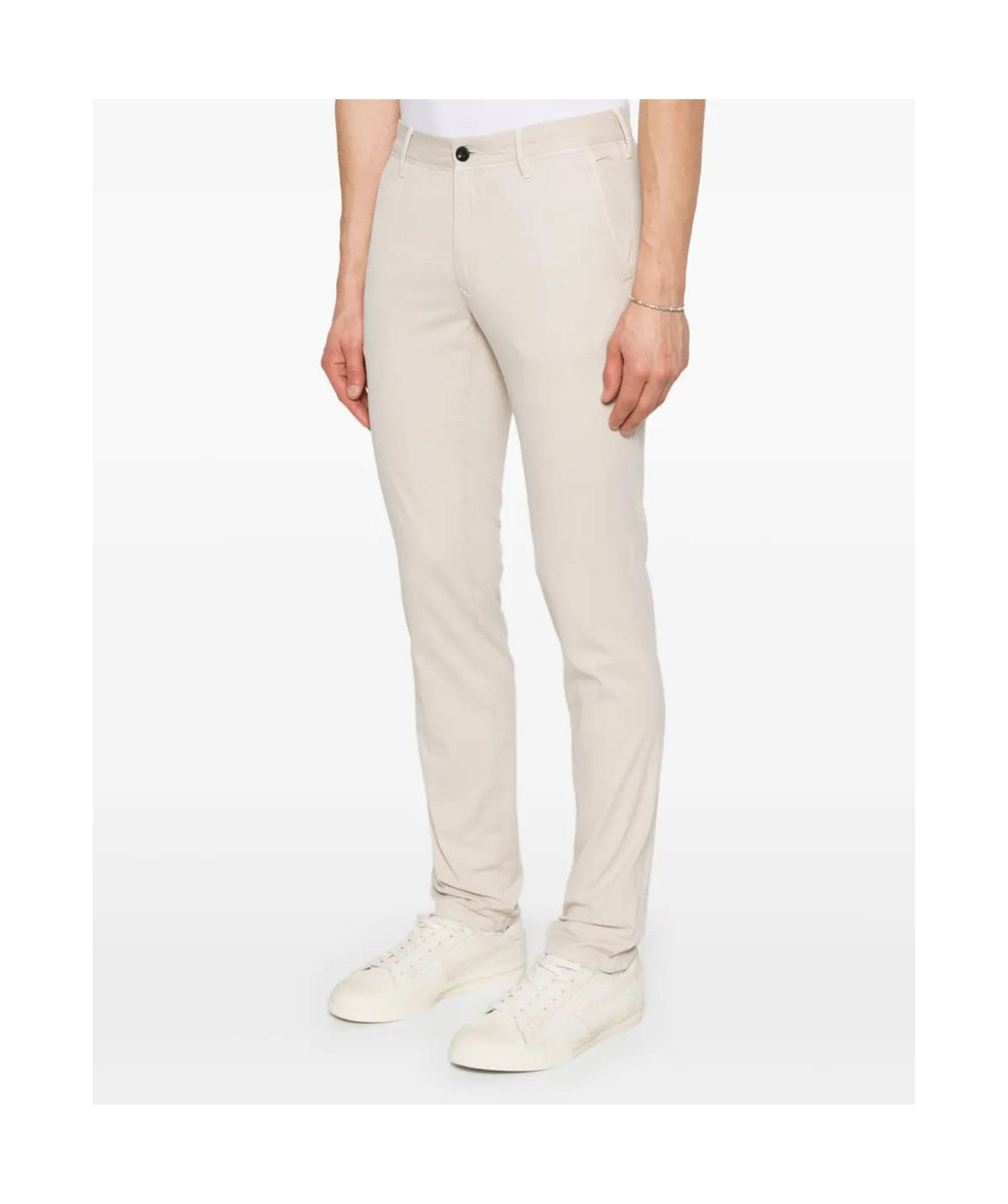Incotex Tapered Trousers With Belt Loops And Double Welt Pockets In White