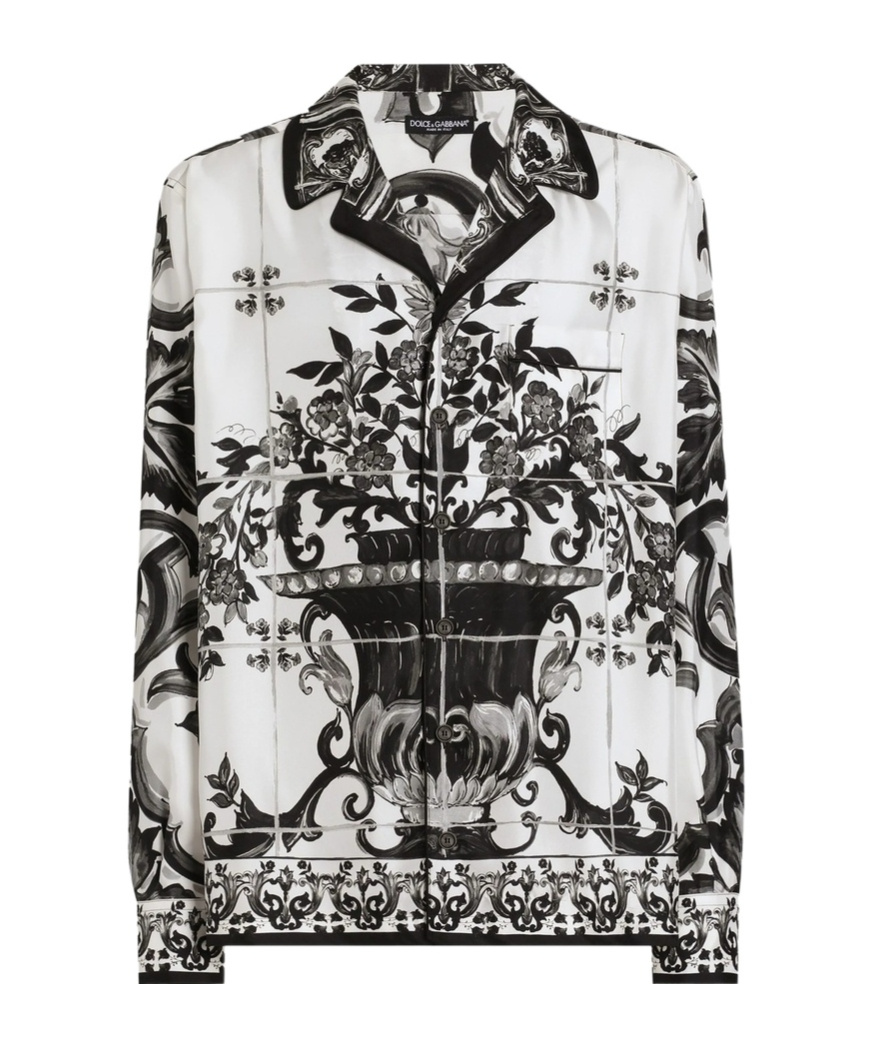 Dolce & Gabbana Majolica-print Twill Vanity Shirt