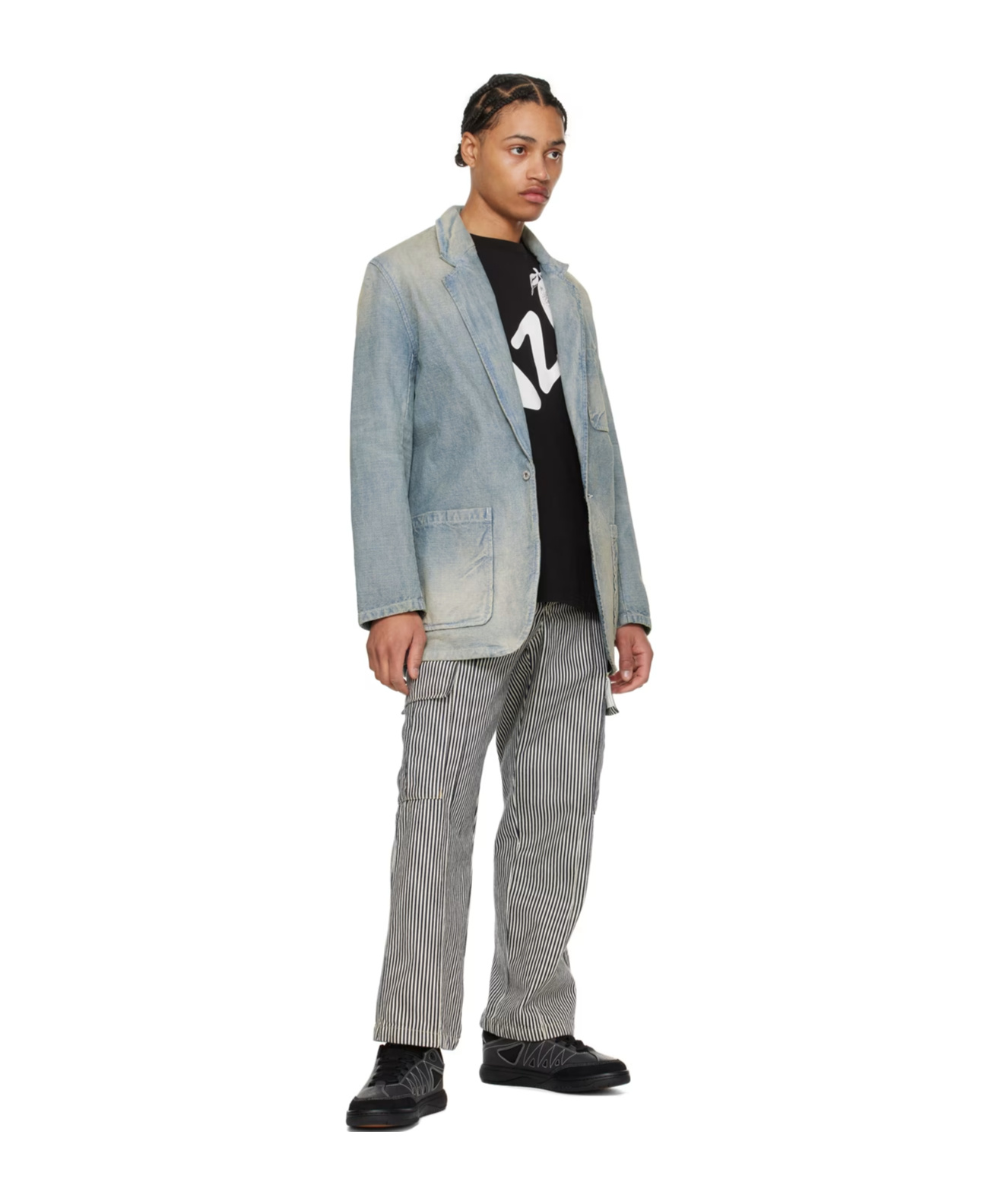 Kenzo Denim Blazer Jacket In Gray