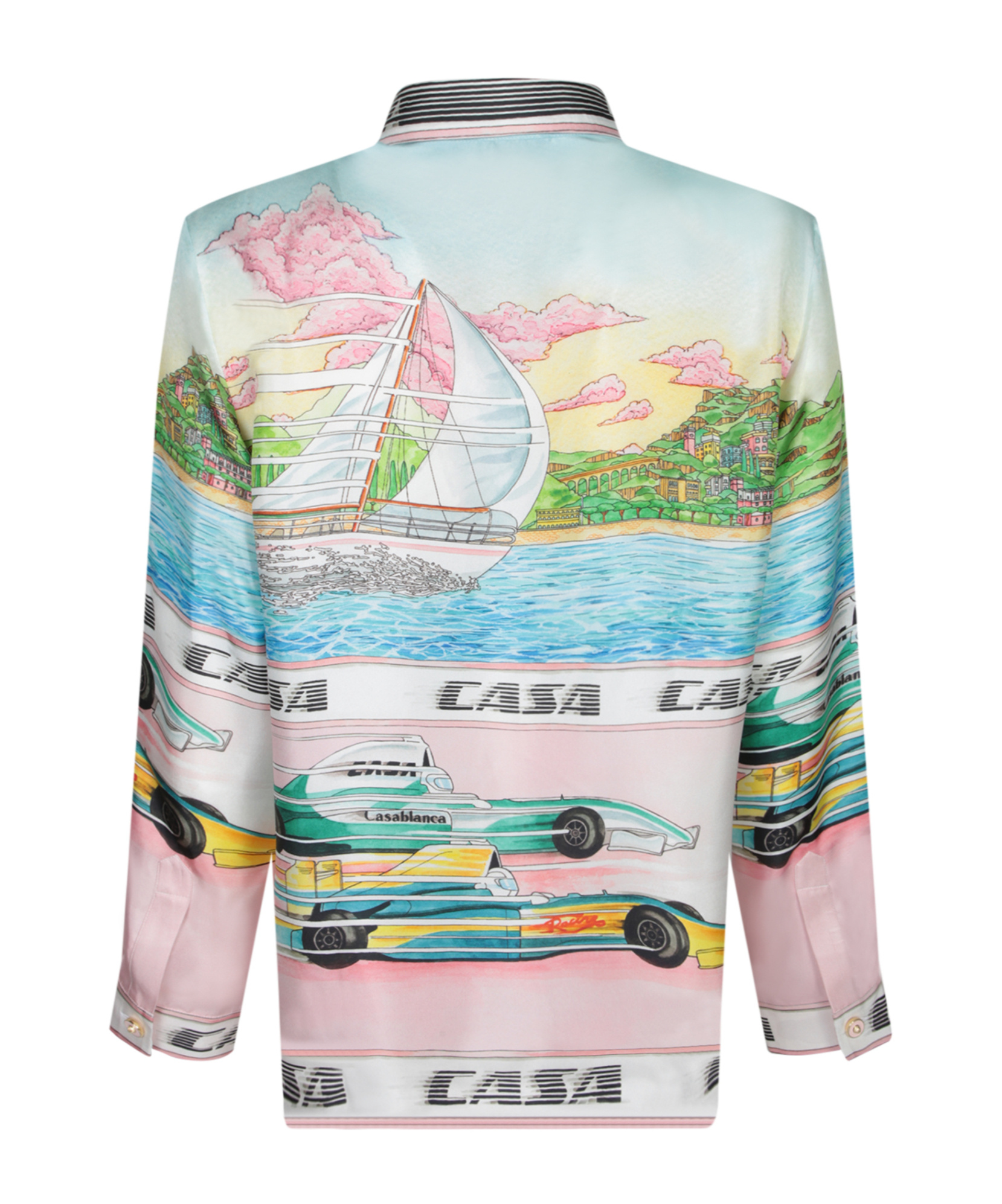 Casablanca Mens The Art Of Racing Classic Long-sleeve Silk Shirt In Multi