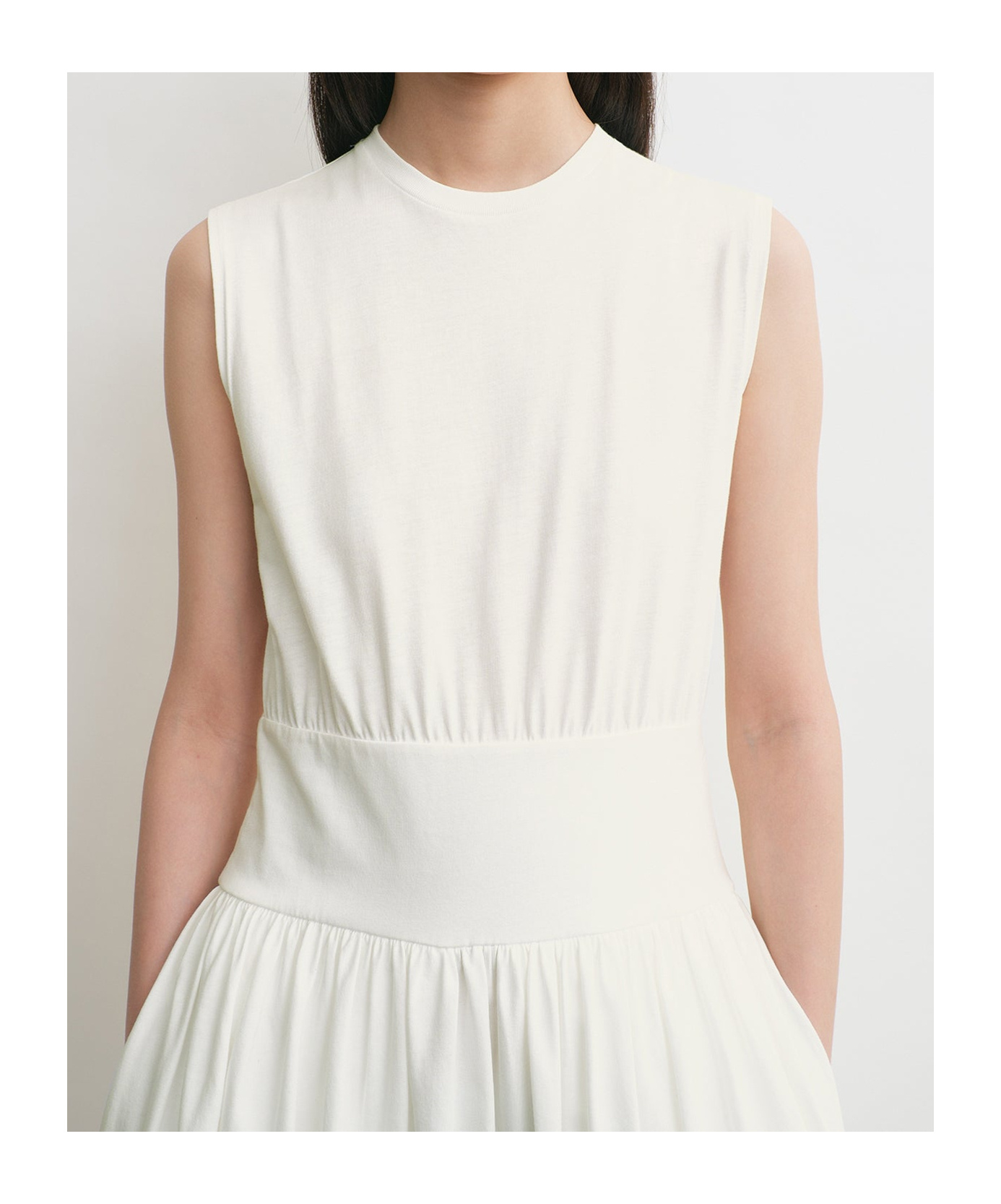 Totême Toteme Long Sleeveless Cotton Dress In Multi