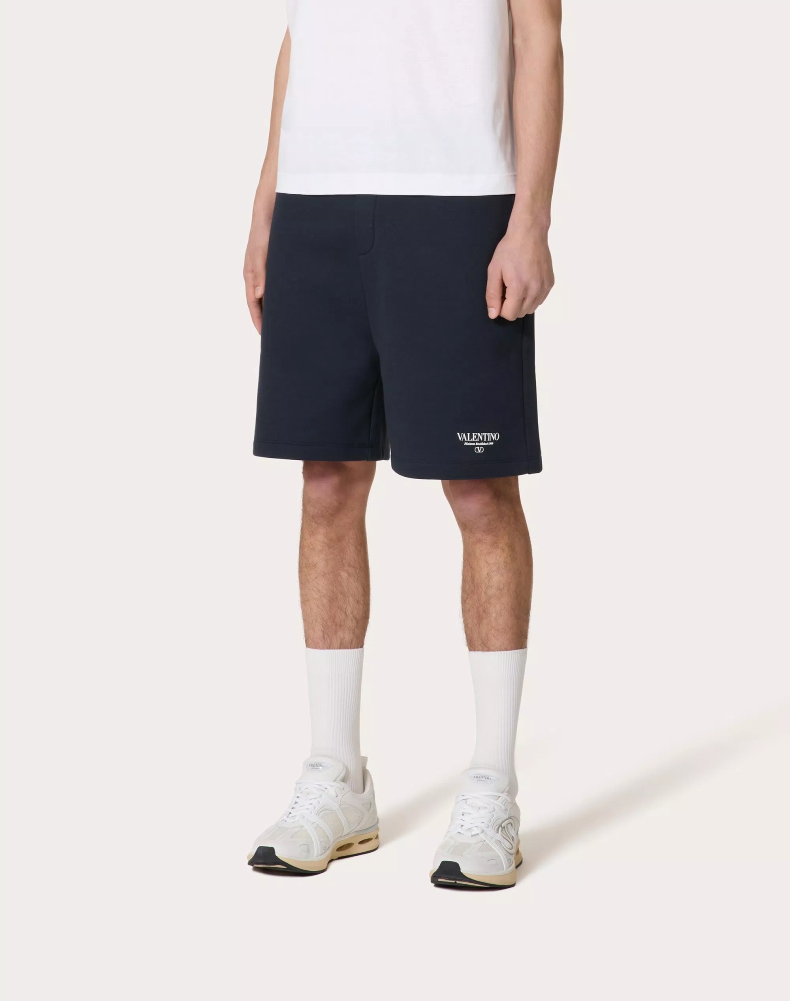 VALENTINO LOGO-PRINT TRACK SHORTS 