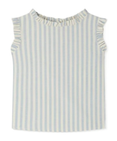 Bonpoint Lou Striped Blouse With Ruffles