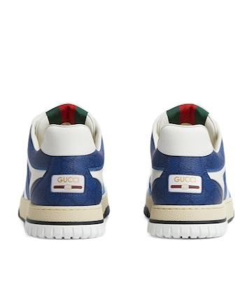 Gucci Canvas Sneakers With Printed Design And Contrast Panels In Blue