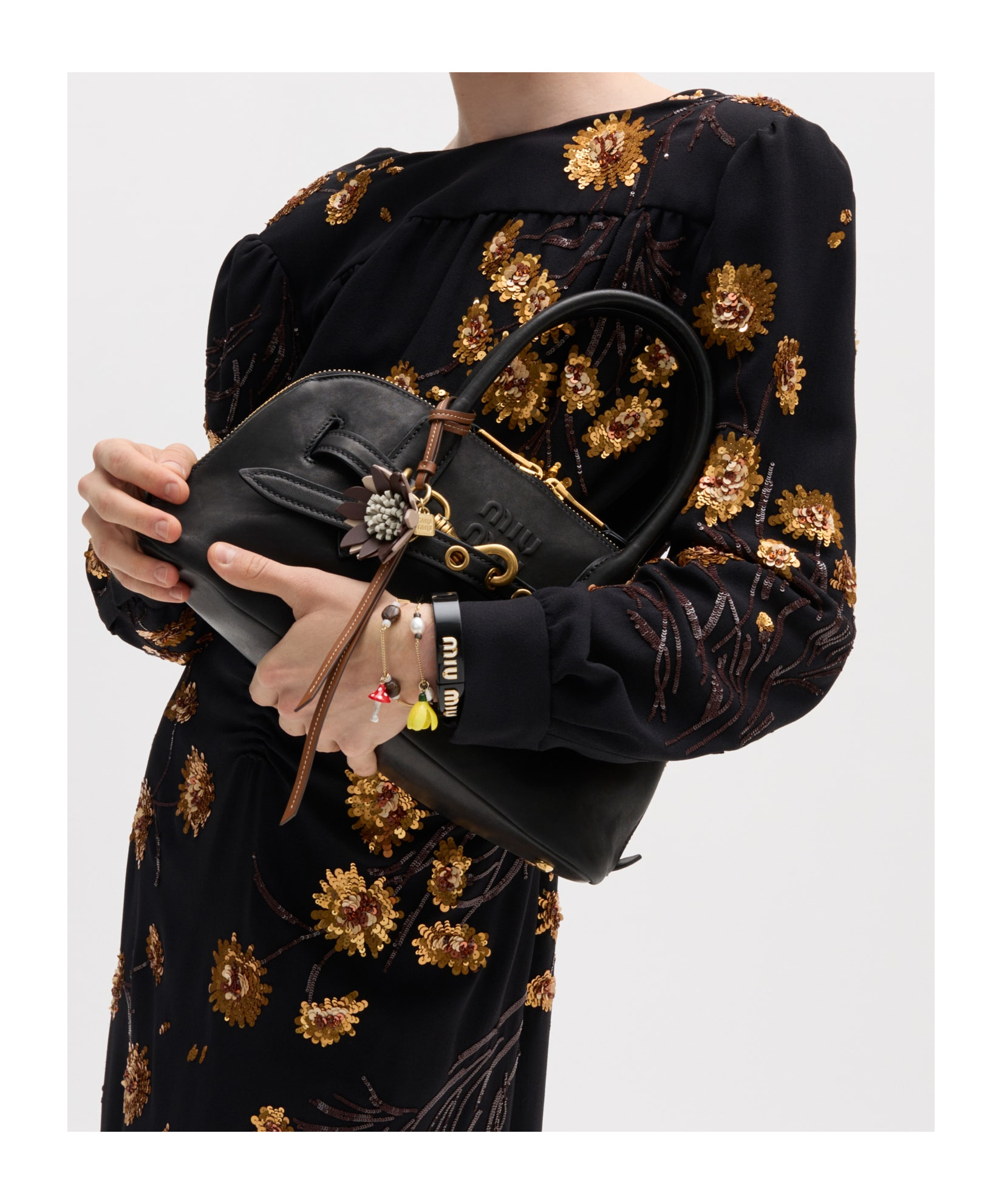 Miu Miu Metal And Resin Bracelet In Gold