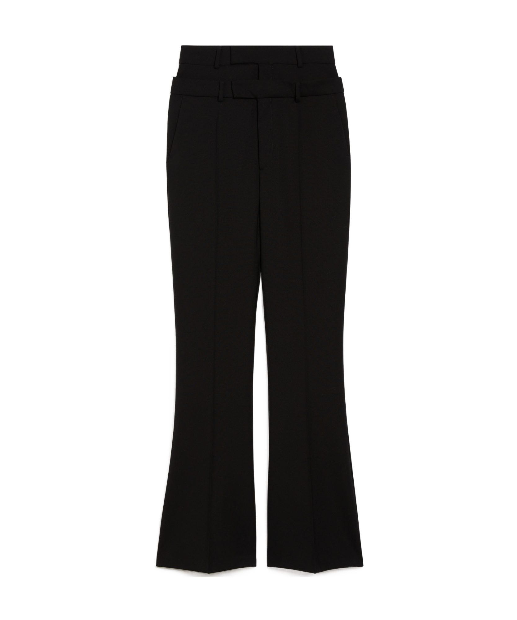 Sportmax Double-belt Bell Bottoms In Black