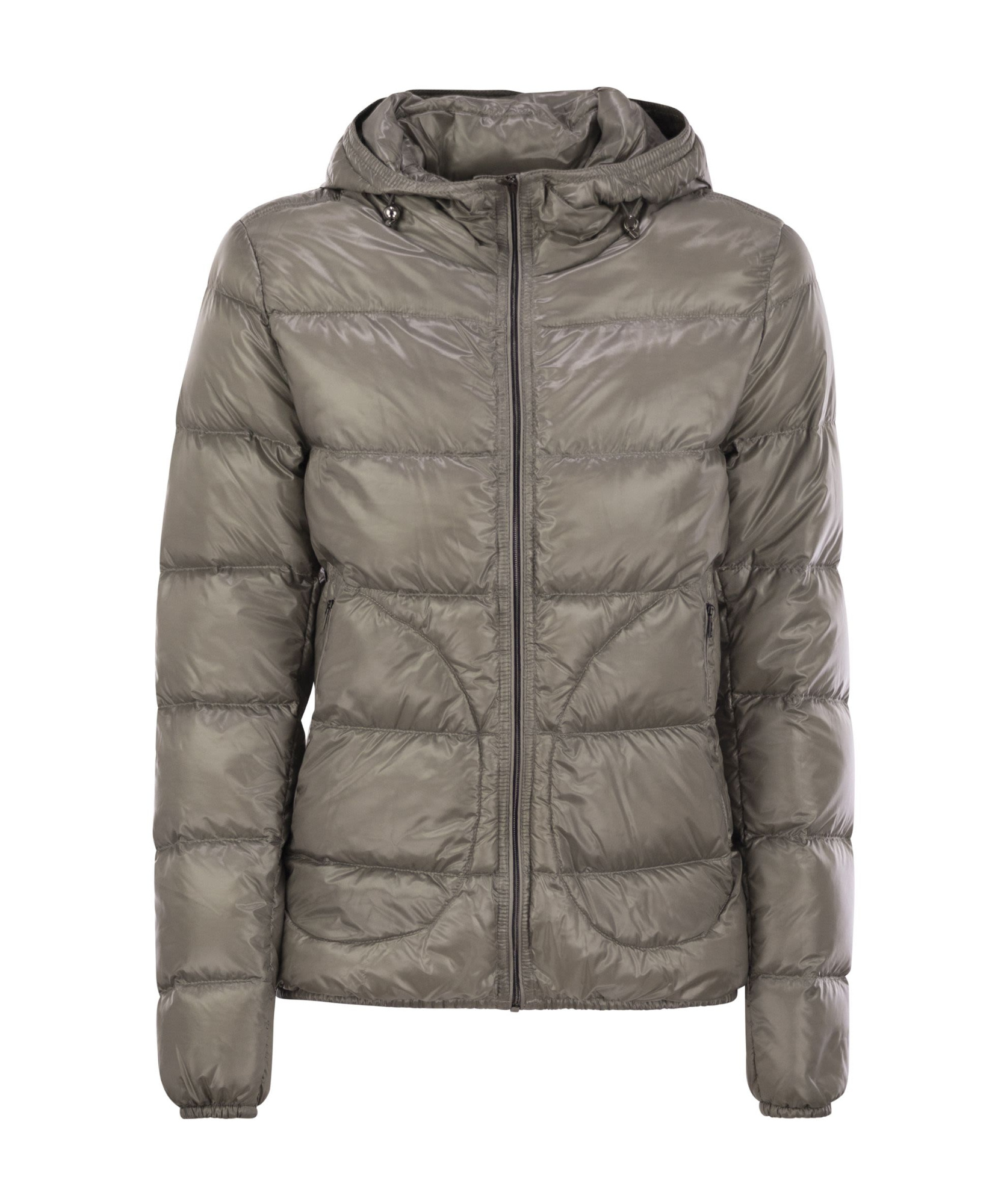 Herno Women's Ultralight Nylon Down Bomber Jacket In Gray