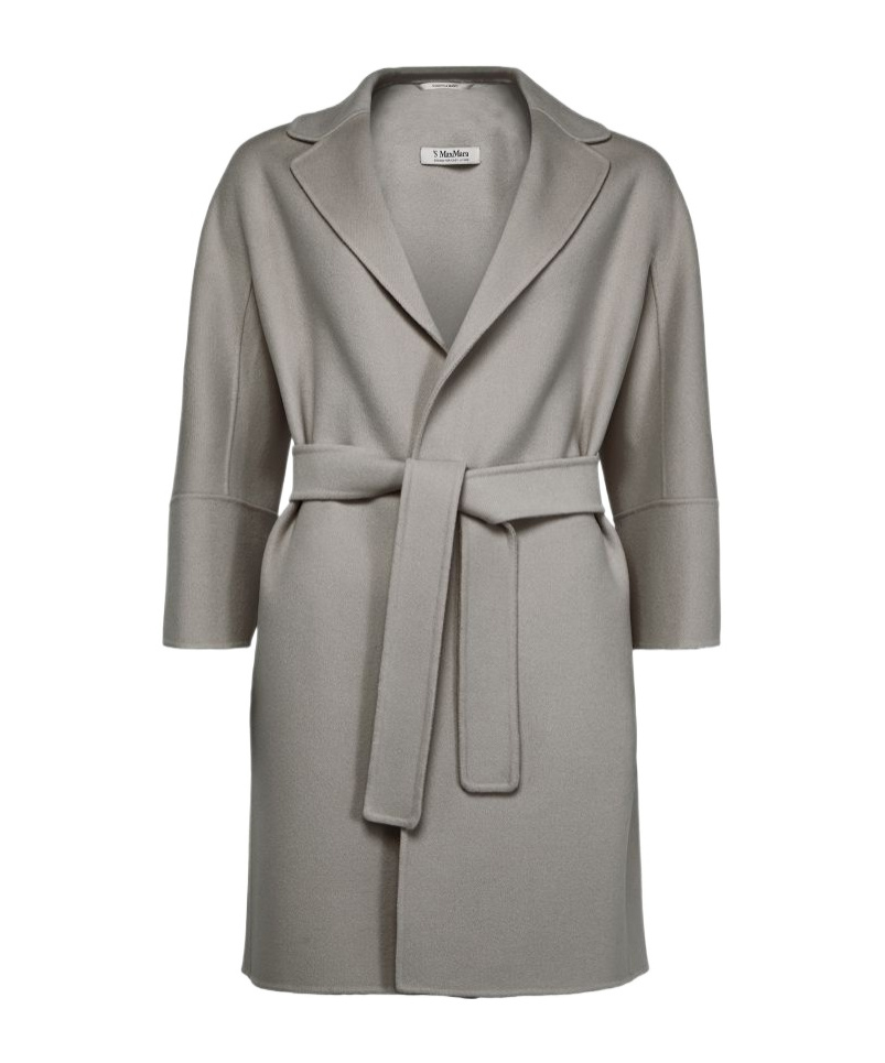 Max Mara Arona Belted Coat In Gray
